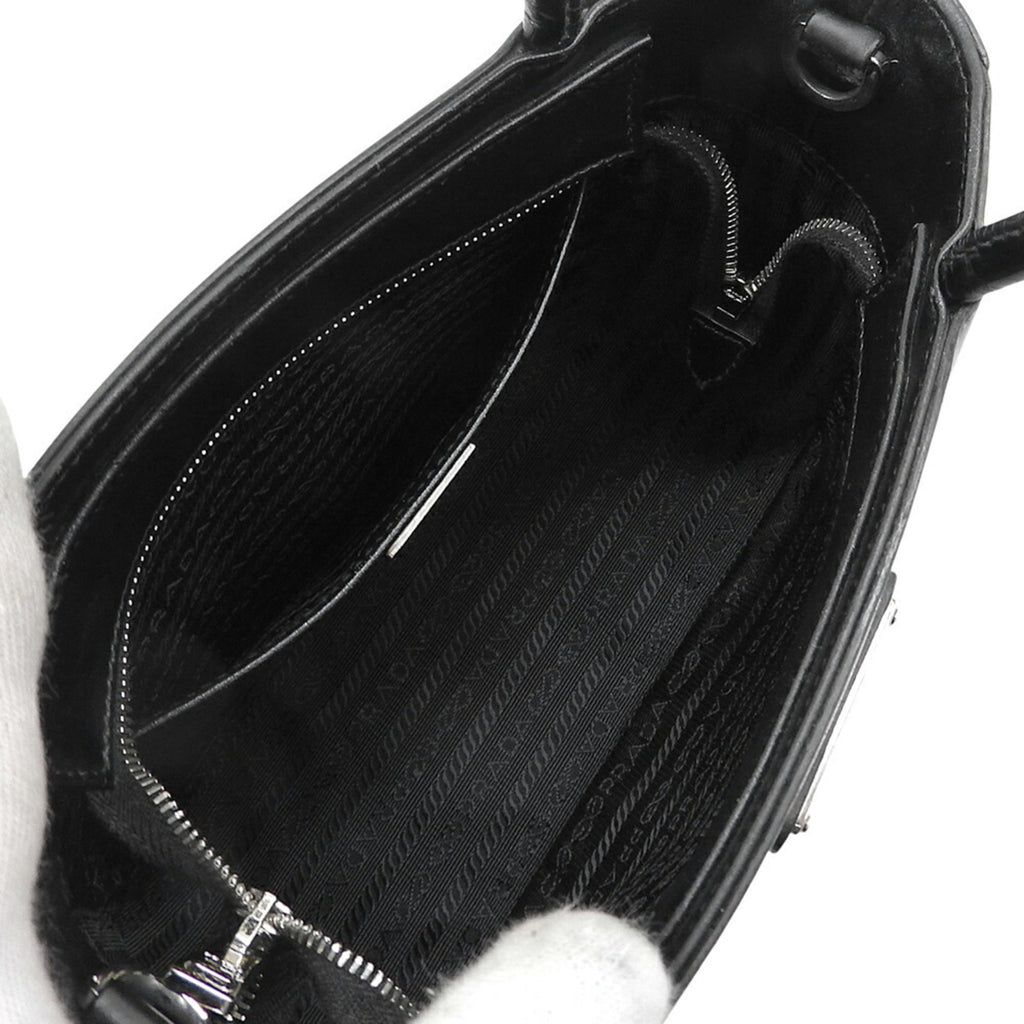 PDA SPAZZOLATO Triangle Bag in Black Leather (1BA320)