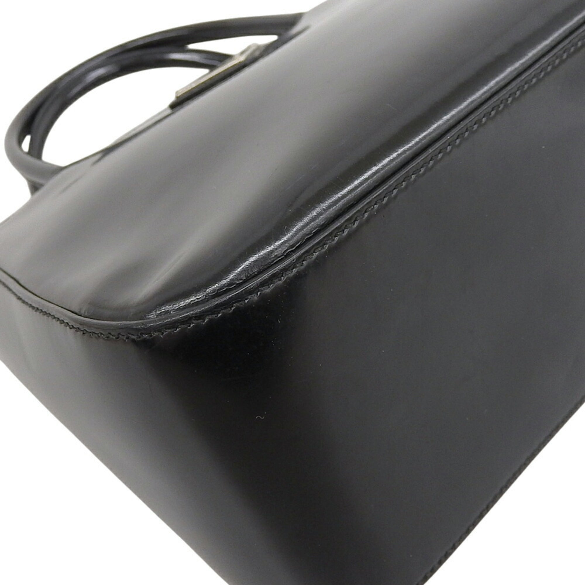 PDA SPAZZOLATO Triangle Bag in Black Leather (1BA320)