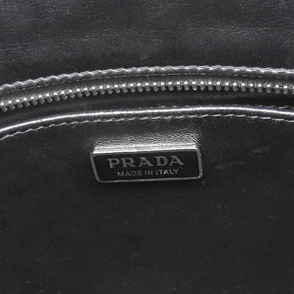 PDA SPAZZOLATO Triangle Bag in Black Leather (1BA320)