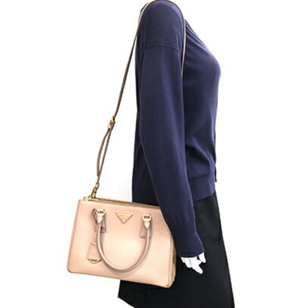 PDA Galleria handbag 1BA863 beige leather shoulder bag/crossbody bag for women.