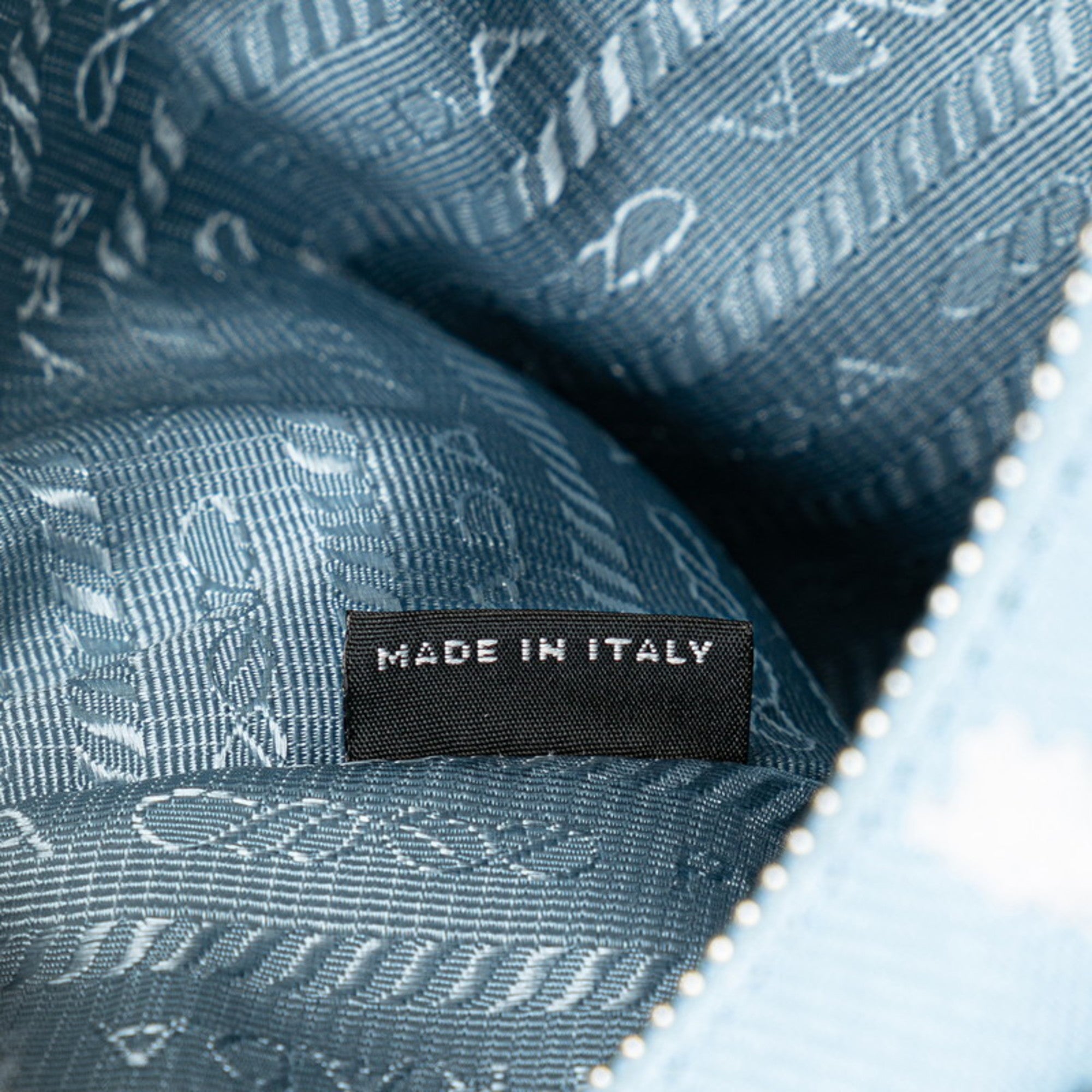 PDA Re-Edition 2000 Embroidered Mini Chain Handbag/Shoulder Bag, 2-Way, Light Blue Canvas, Women's