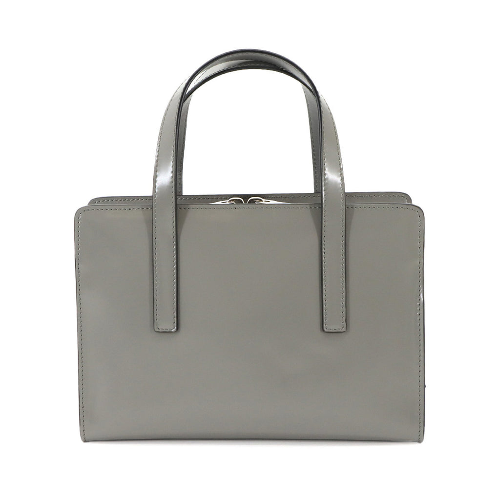 PDA Re-Edition 1995 2-Way Hand Shoulder Bag in Gray Leather with Silver Hardware (1BA357)