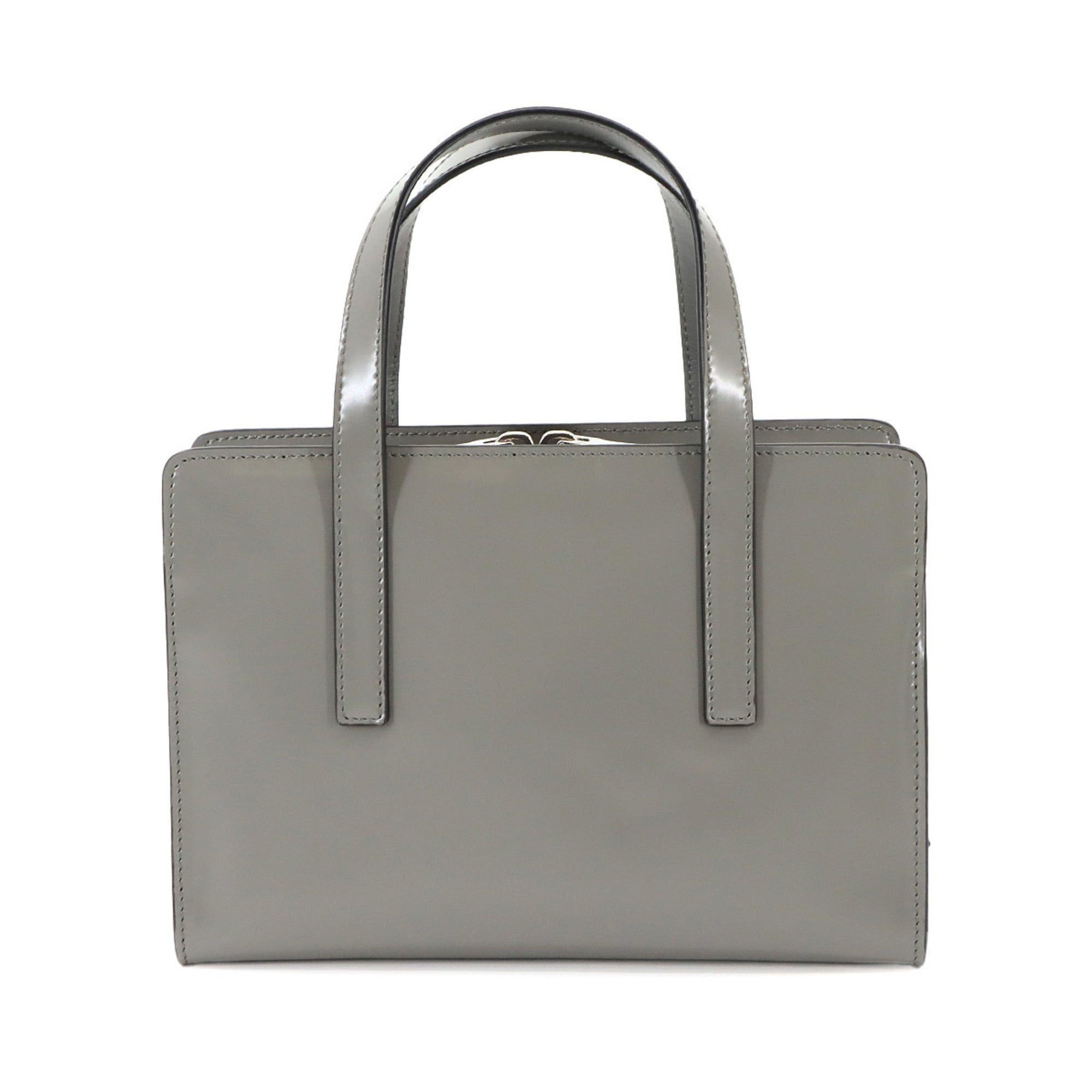 PDA Re-Edition 1995 2-Way Hand Shoulder Bag in Gray Leather with Silver Hardware (1BA357)