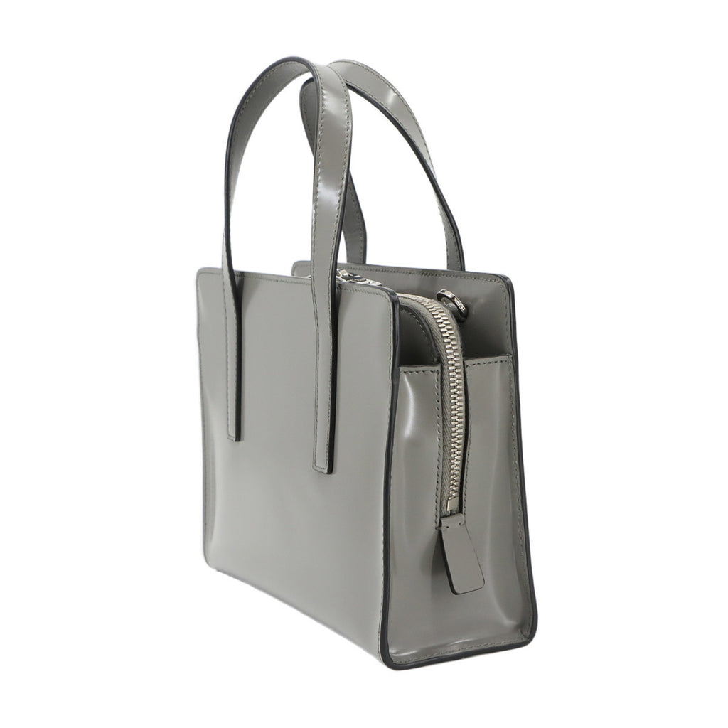 PDA Re-Edition 1995 2-Way Hand Shoulder Bag in Gray Leather with Silver Hardware (1BA357)