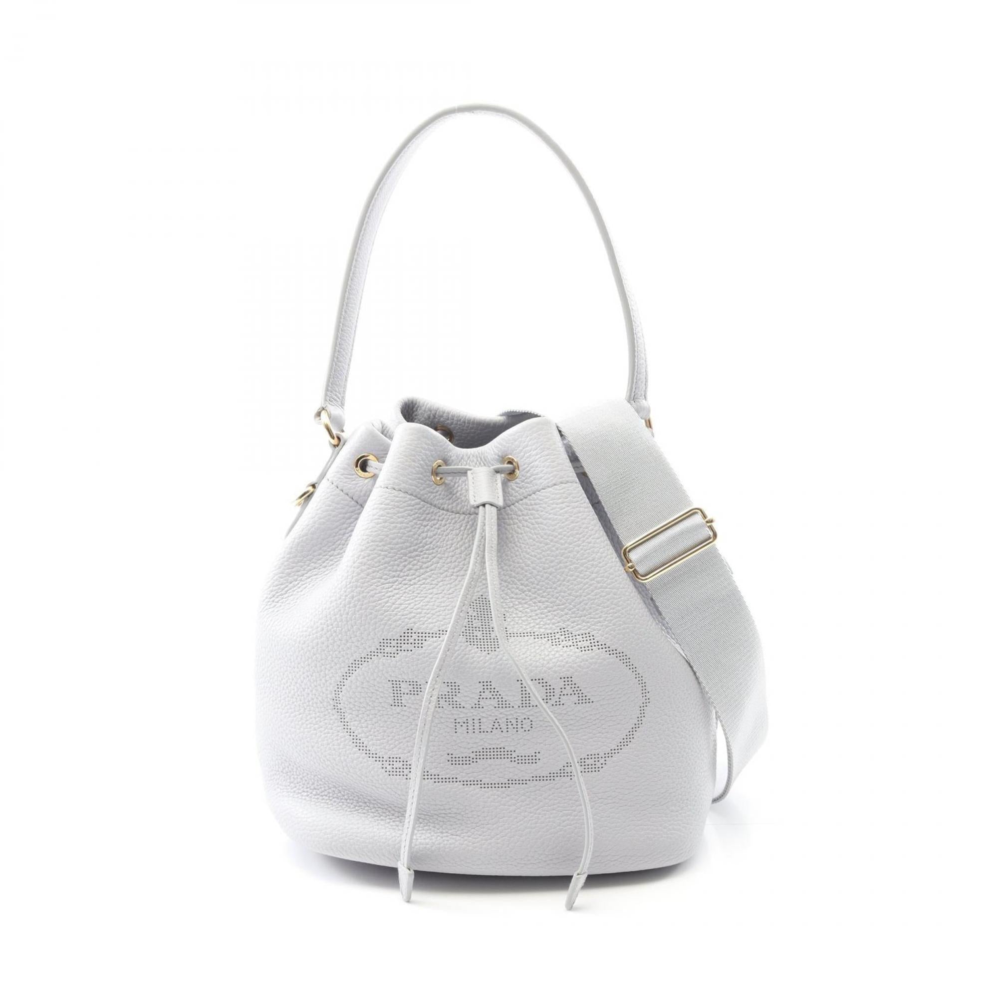 PDA PRADA Bucket Bag Handbag Leather Women's Purple