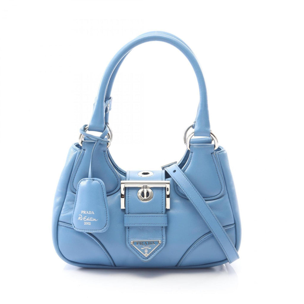 PDA Moon Handbag, Leather, Women's, Blue, 1BA381