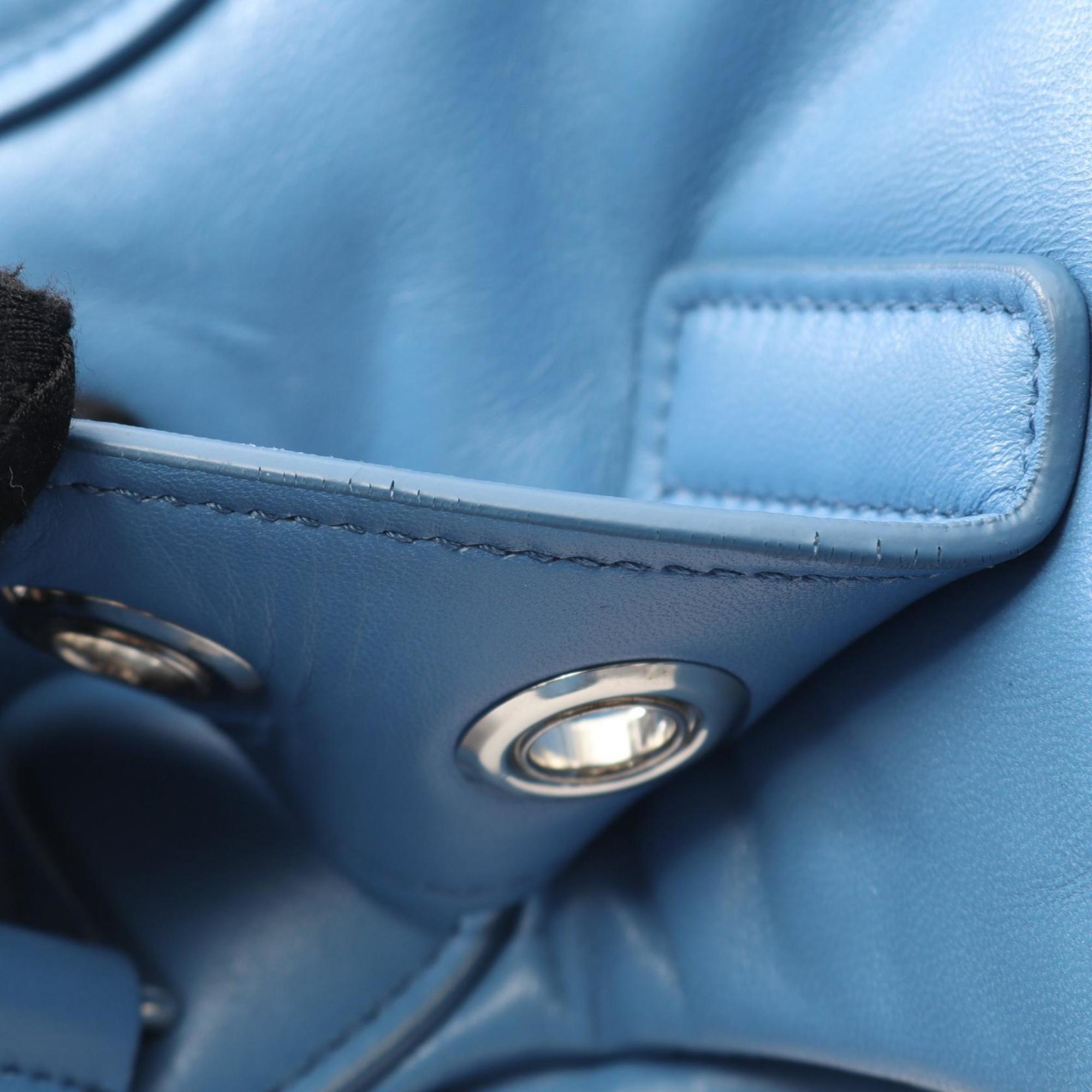 PDA Moon Handbag, Leather, Women's, Blue, 1BA381