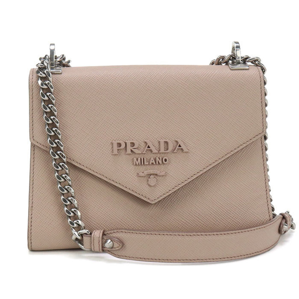 PDA Prada Shoulder Bag 1BD127 2ERX F0ORK Chain Saffiano Leather Women's Pink