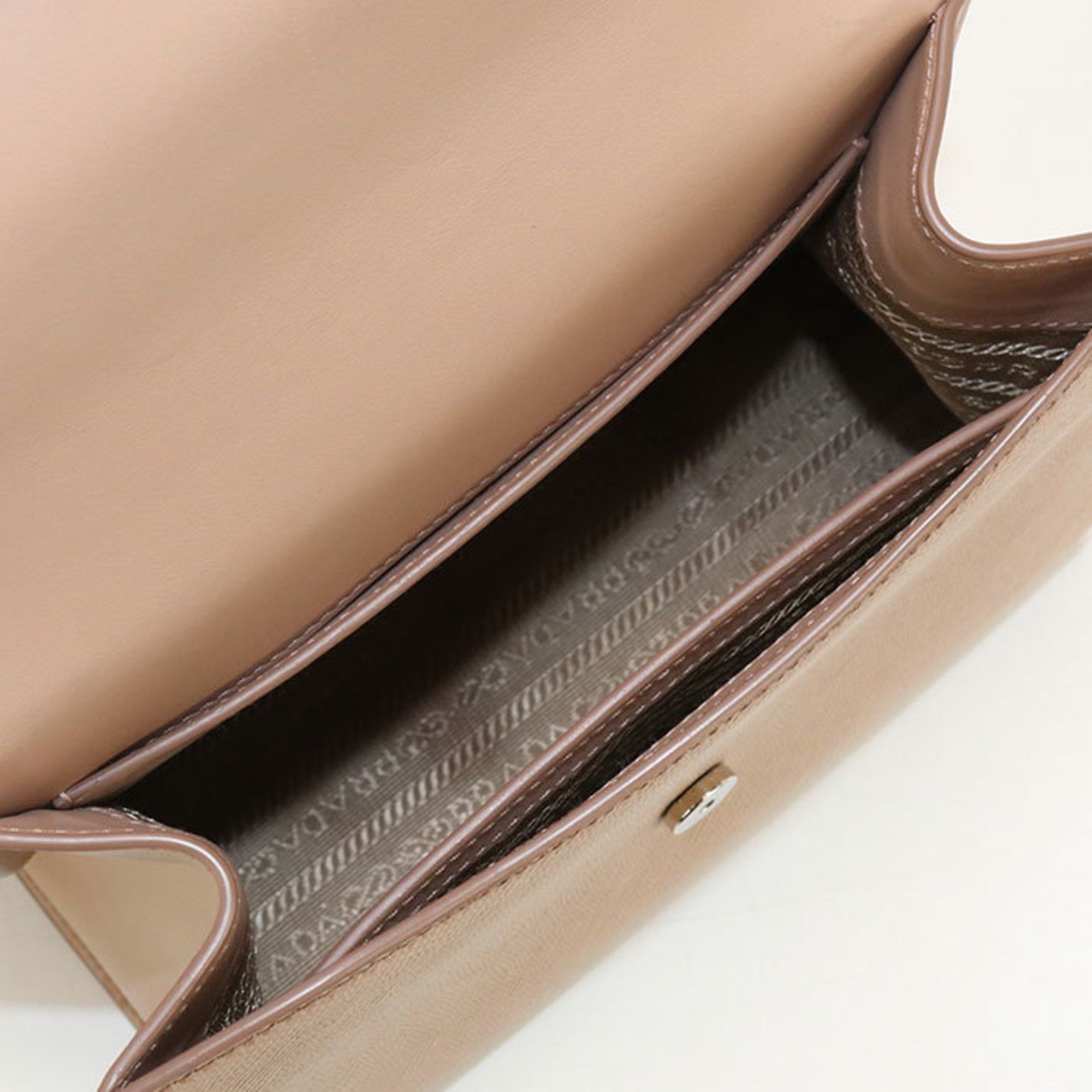 PDA Prada Shoulder Bag 1BD127 2ERX F0ORK Chain Saffiano Leather Women's Pink