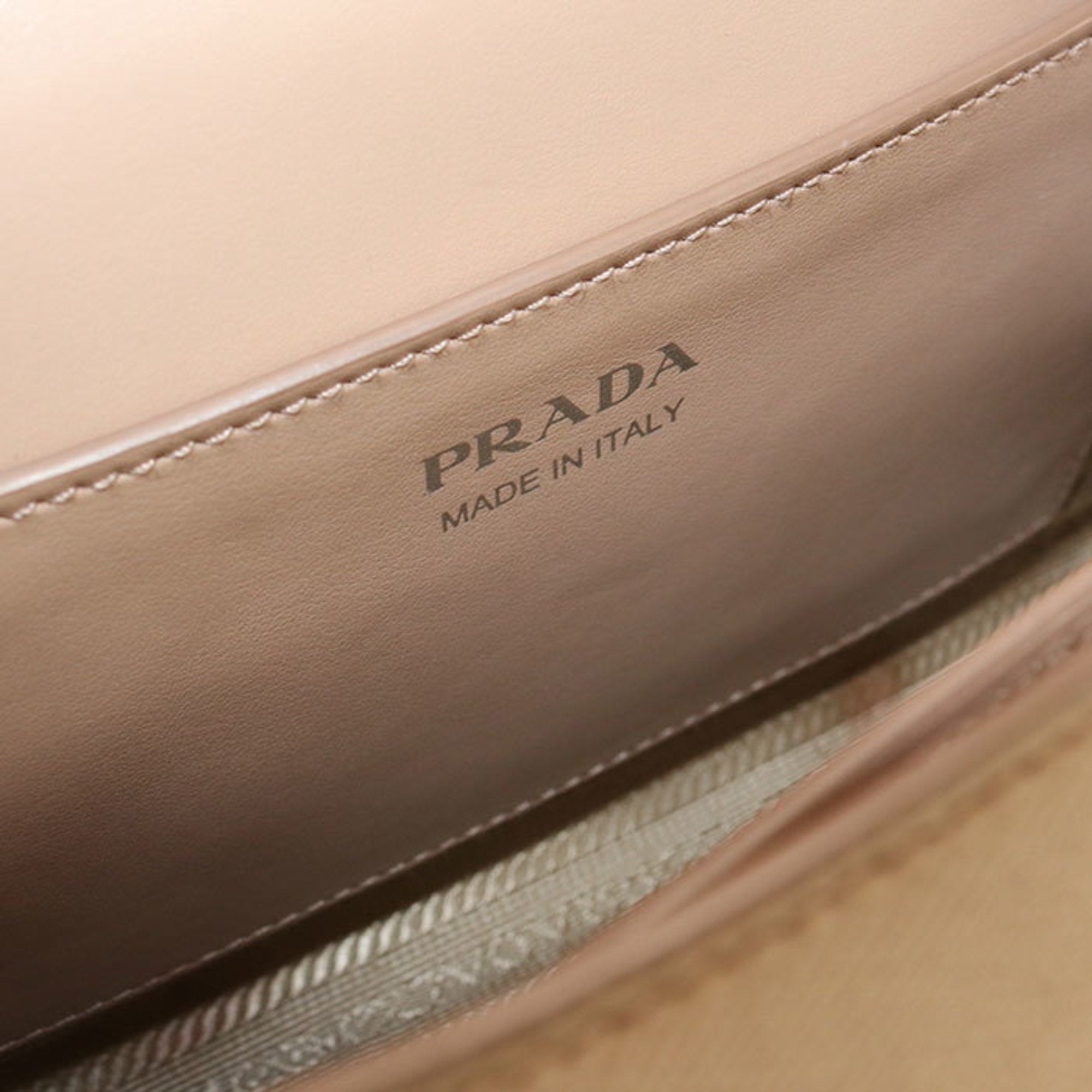 PDA Prada Shoulder Bag 1BD127 2ERX F0ORK Chain Saffiano Leather Women's Pink