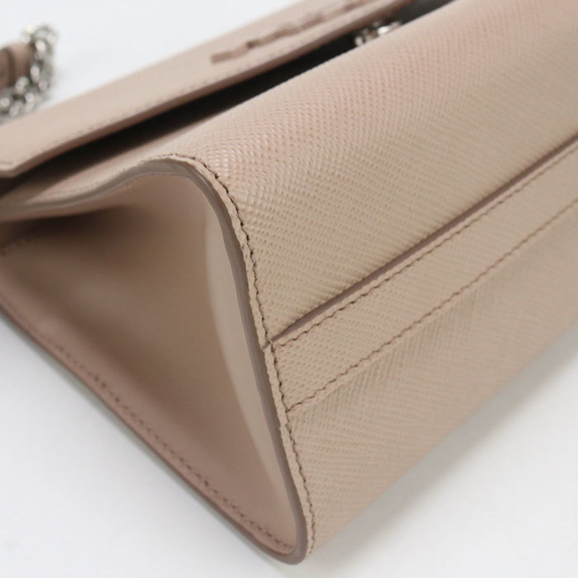 PDA Prada Shoulder Bag 1BD127 2ERX F0ORK Chain Saffiano Leather Women's Pink