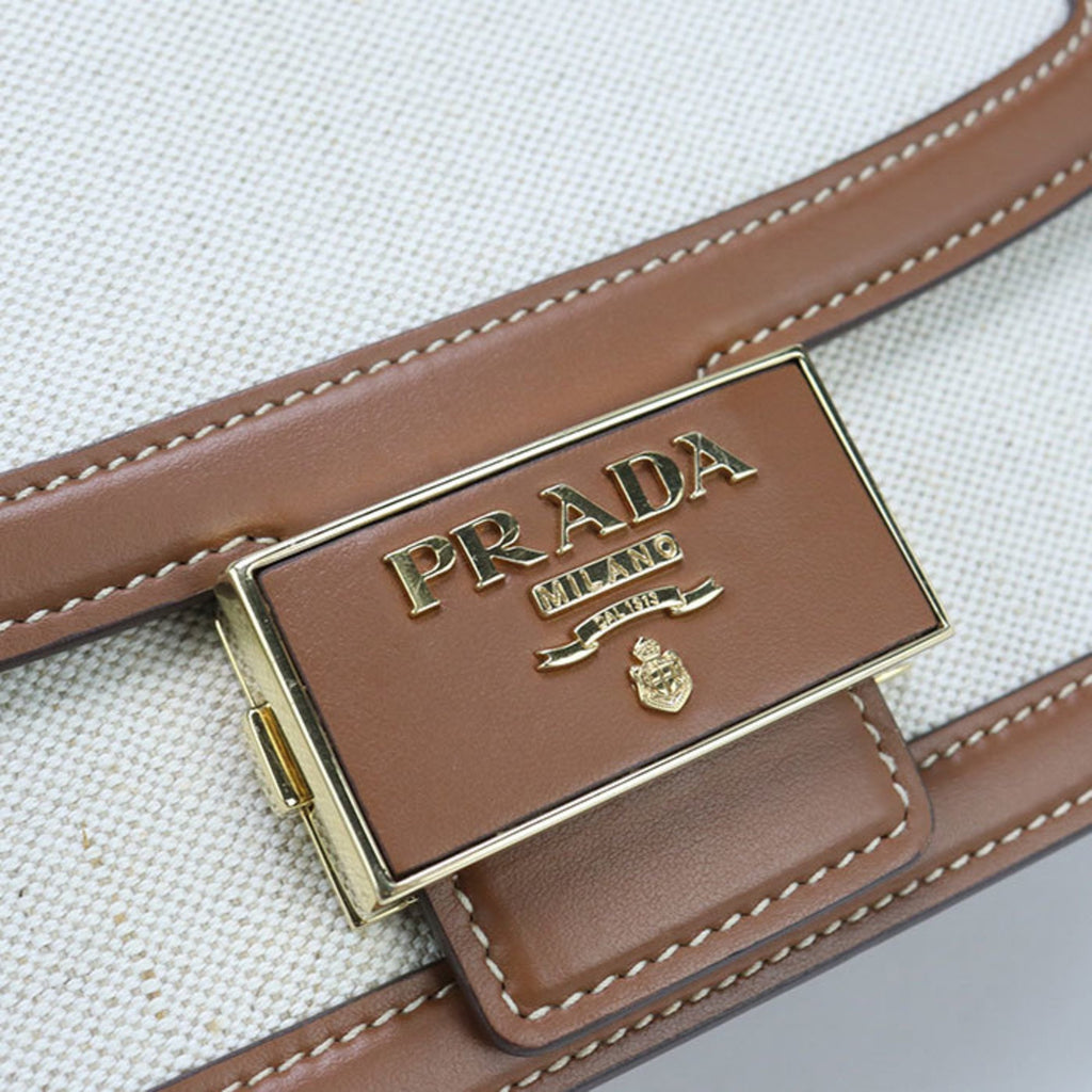 PDA Prada Shoulder Bag 1BD257 2DLI F0A5T Women's White