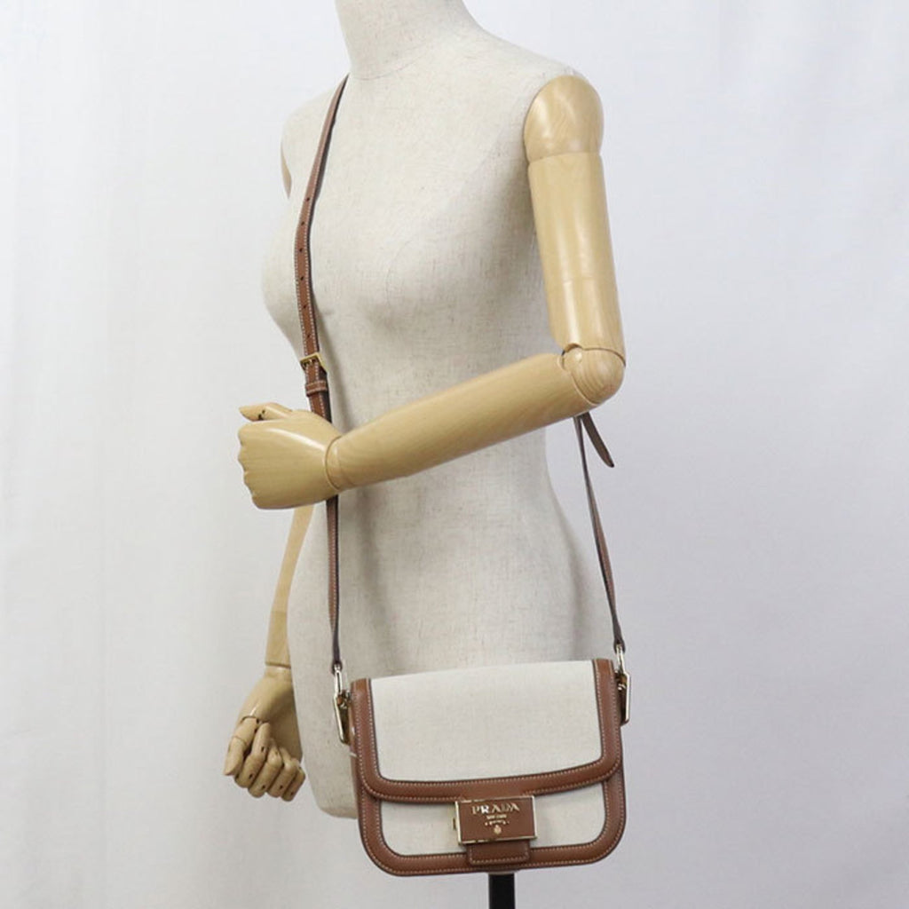 PDA Prada Shoulder Bag 1BD257 2DLI F0A5T Women's White