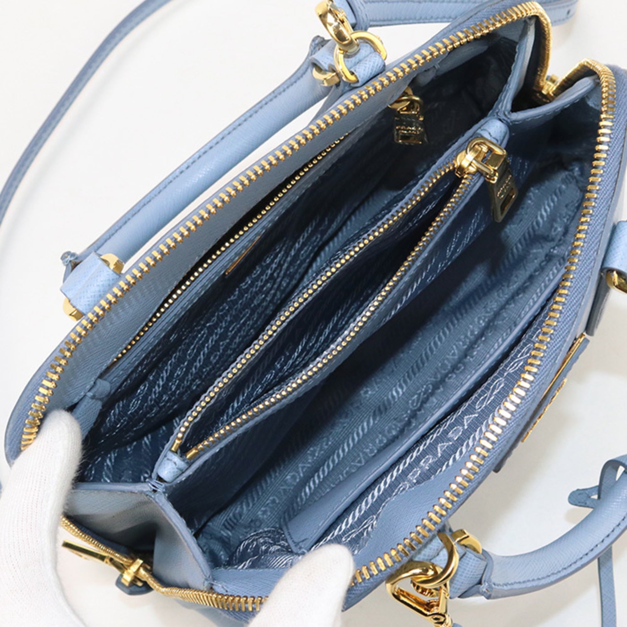 PDA Prada Handbag PR92487 BL0838 2WAY Women's Blue