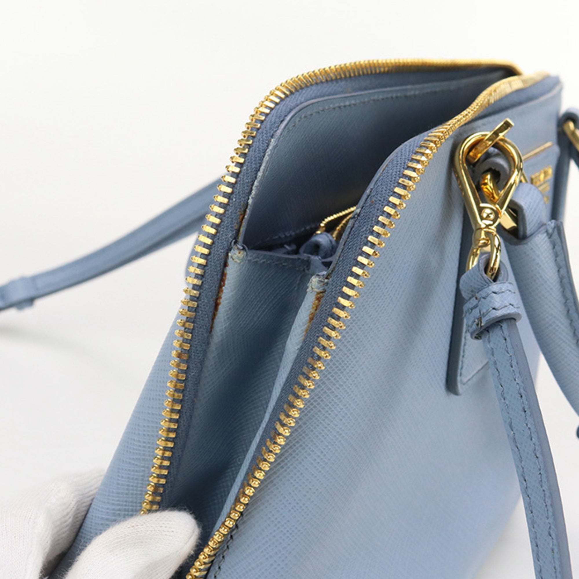 PDA Prada Handbag PR92487 BL0838 2WAY Women's Blue