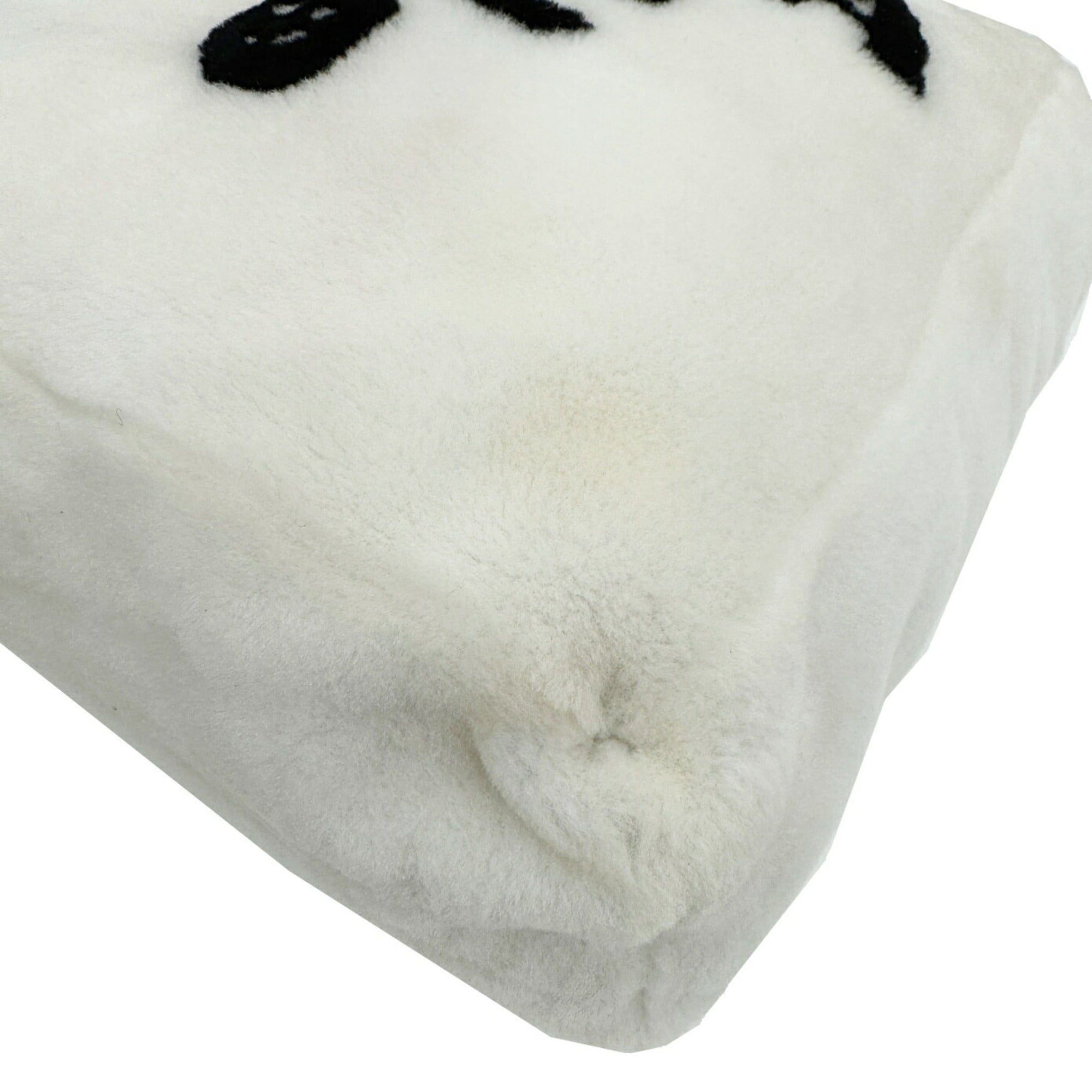 PDA Lettering Terry Tote Bag 1BG374 White/Black Shoulder Bag/Handbag/Tote for Women