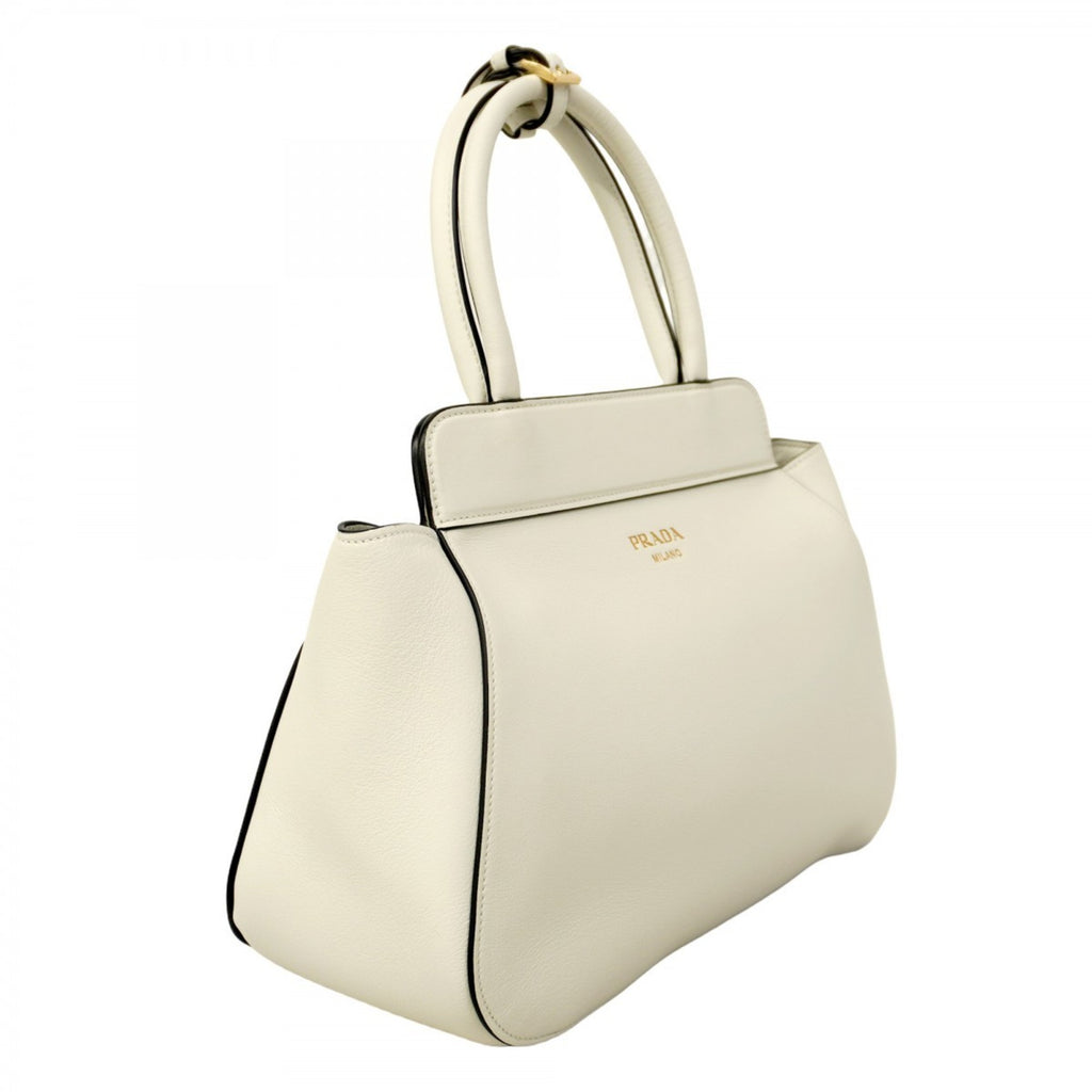 PDA handbag leather white women's