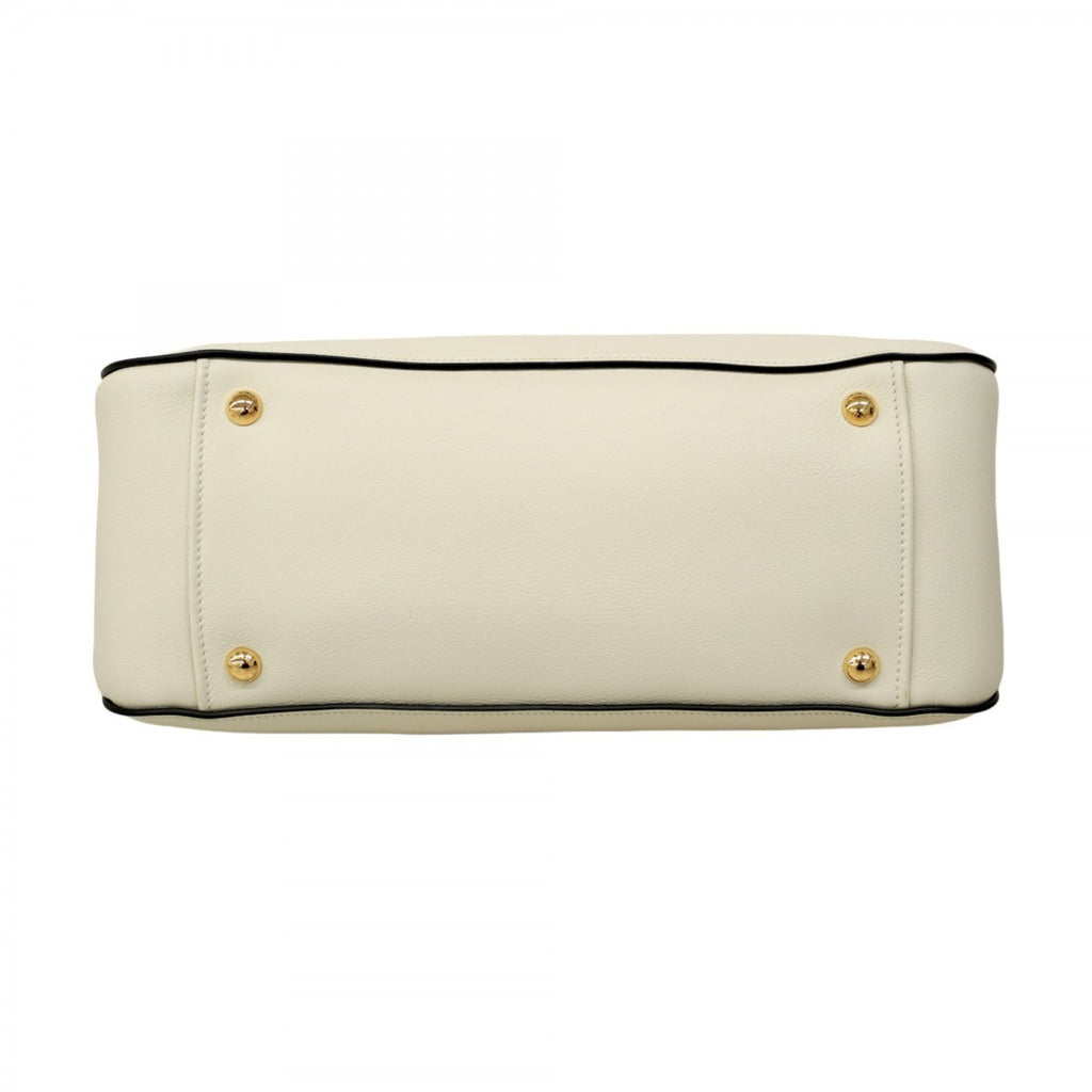 PDA handbag leather white women's