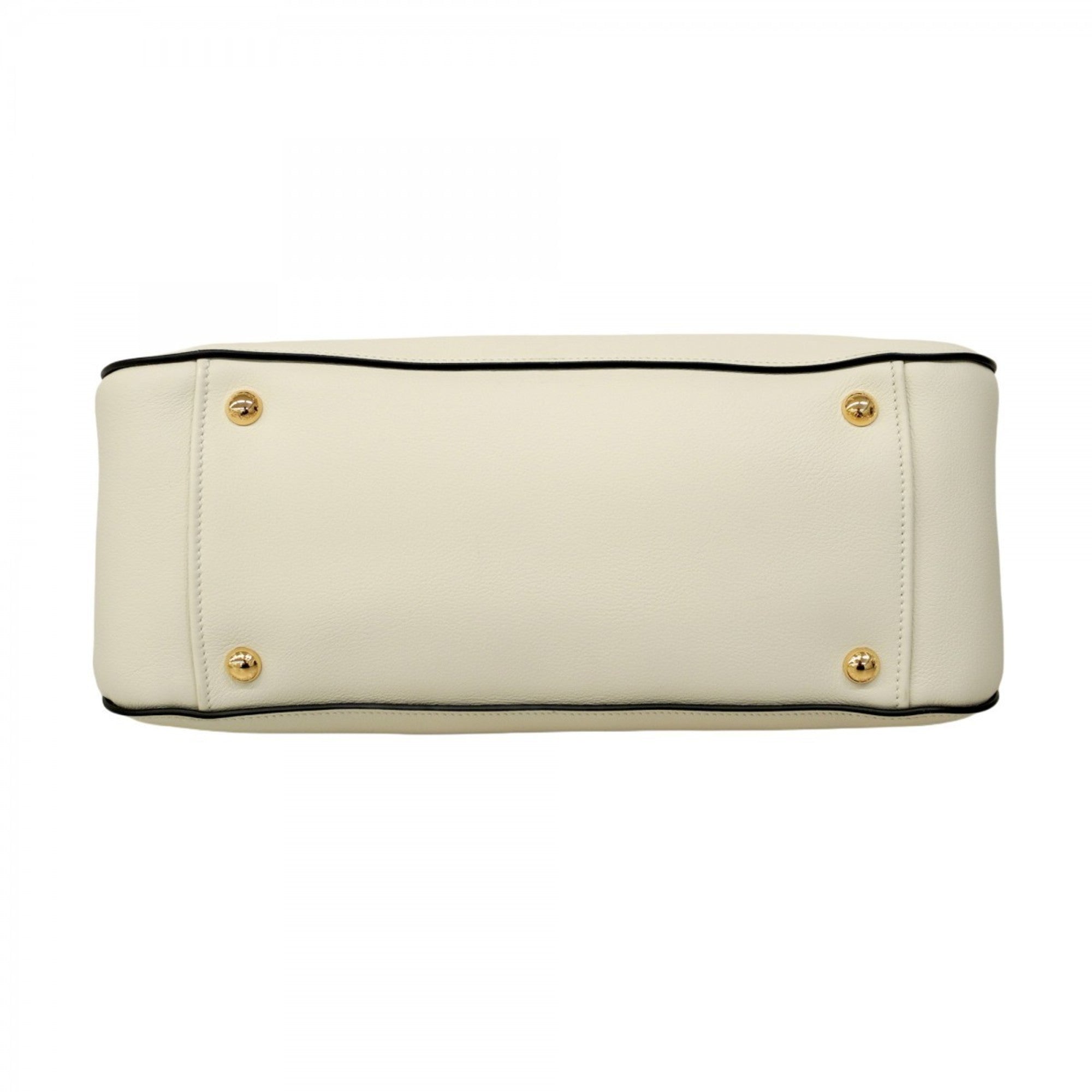 PDA handbag leather white women's