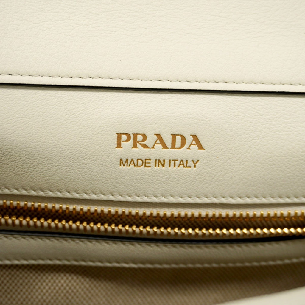 PDA handbag leather white women's