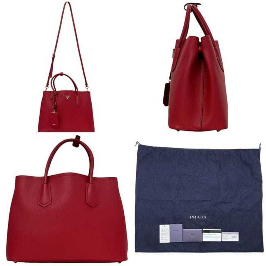 PDA 2-way bag f-24234 Red FUOCO CUIR BN2775 Saffiano leather 186 PRADA Triangle tote for women