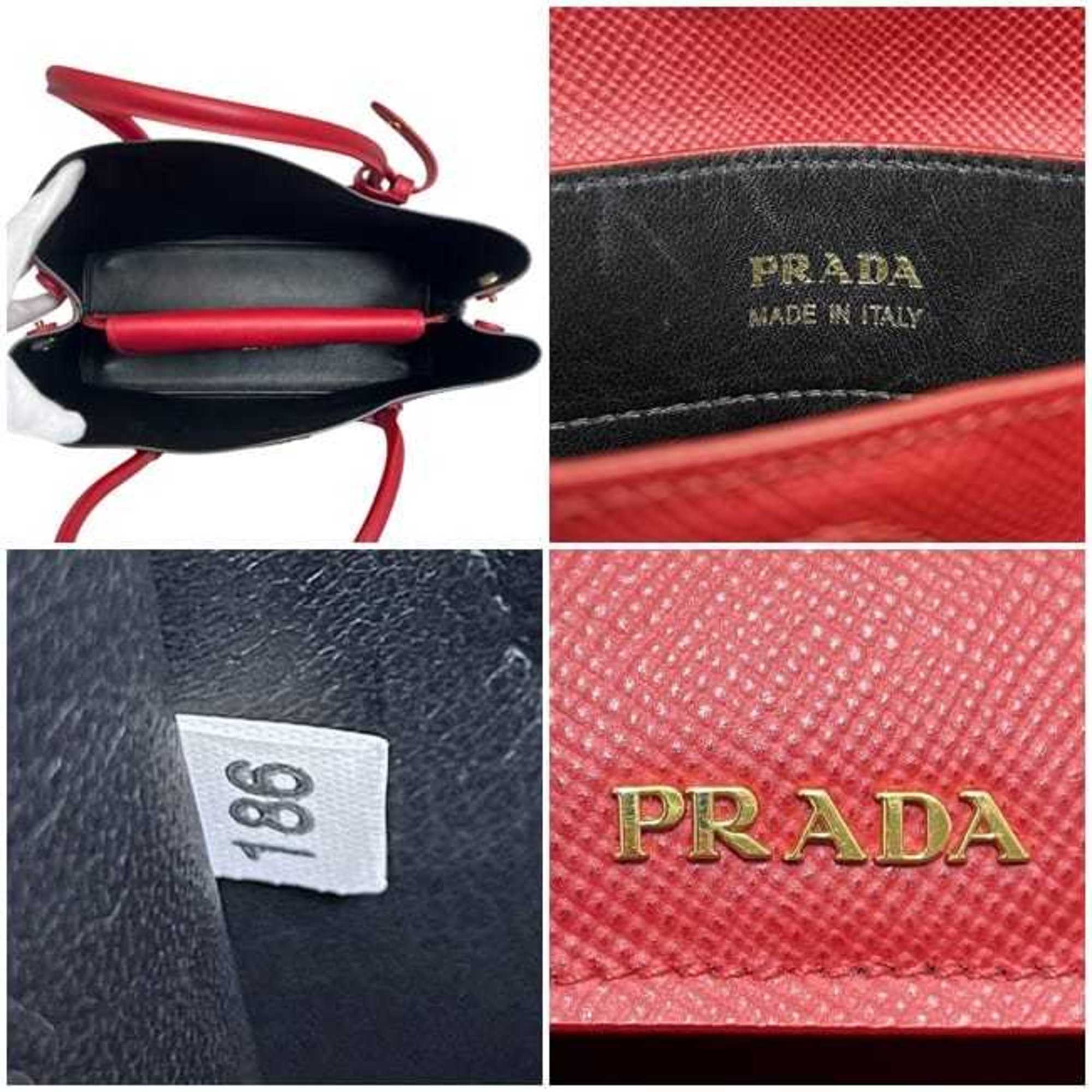 PDA 2-way bag f-24234 Red FUOCO CUIR BN2775 Saffiano leather 186 PRADA Triangle tote for women