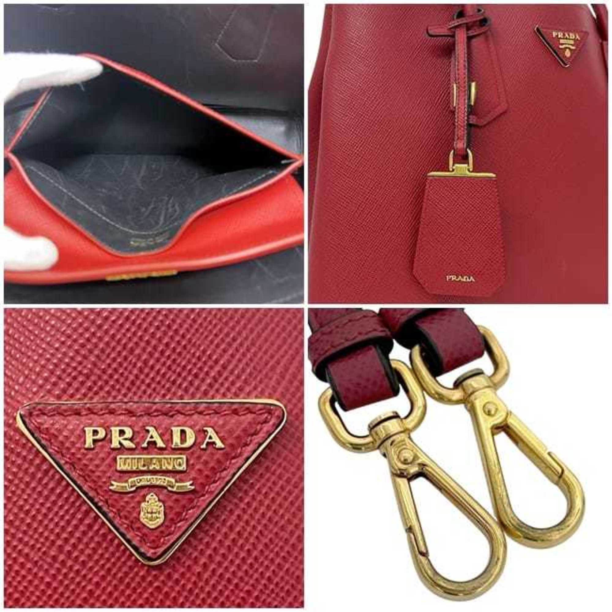 PDA 2-way bag f-24234 Red FUOCO CUIR BN2775 Saffiano leather 186 PRADA Triangle tote for women