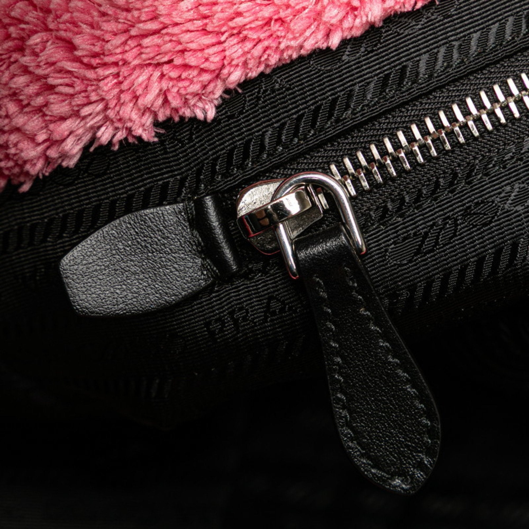 PDA Terry Logo Tote Bag 1BG130 Pink Pile Women's PRADA