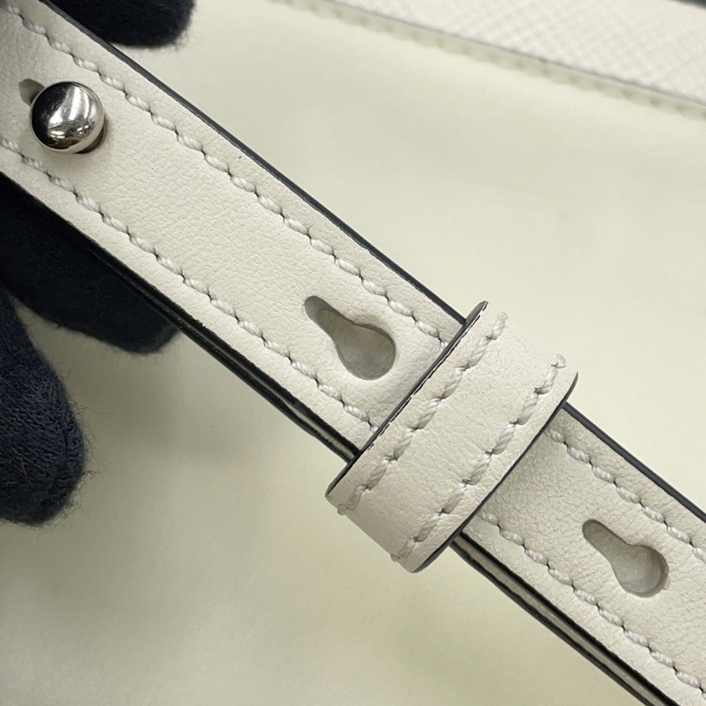 PDA Identity Shoulder Bag in Saffiano Leather (1BD249) White