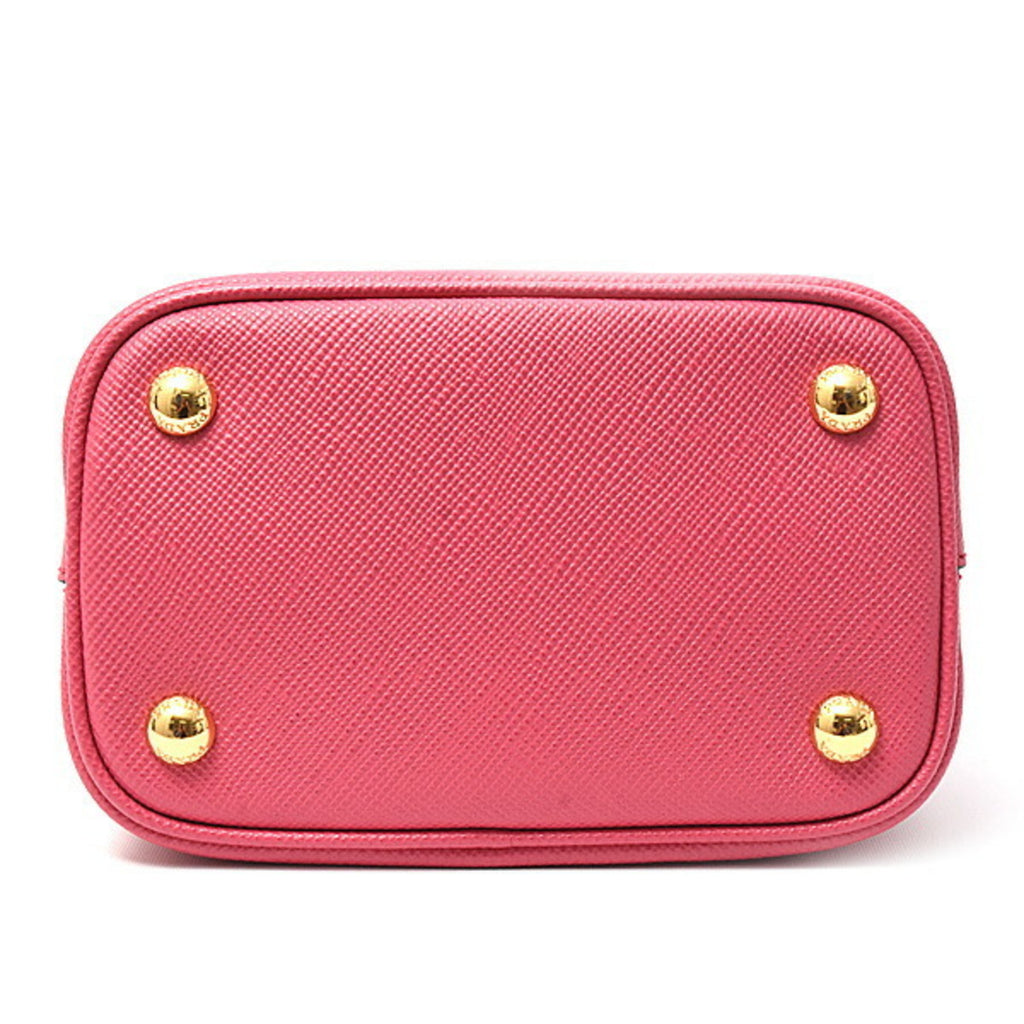 PDA Women's Saffiano Leather Pannier Hand Shoulder Bag in Pink, PRADA 1BA217