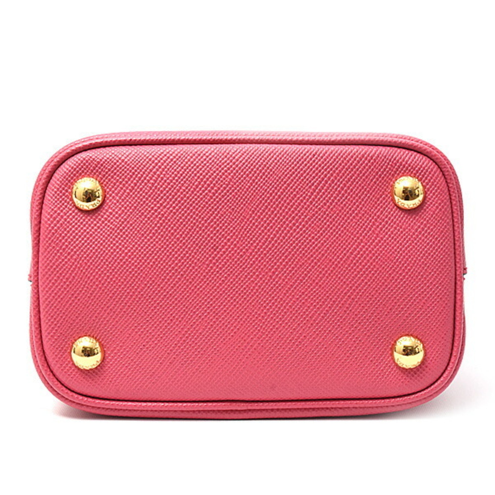 PDA Women's Saffiano Leather Pannier Hand Shoulder Bag in Pink, PRADA 1BA217