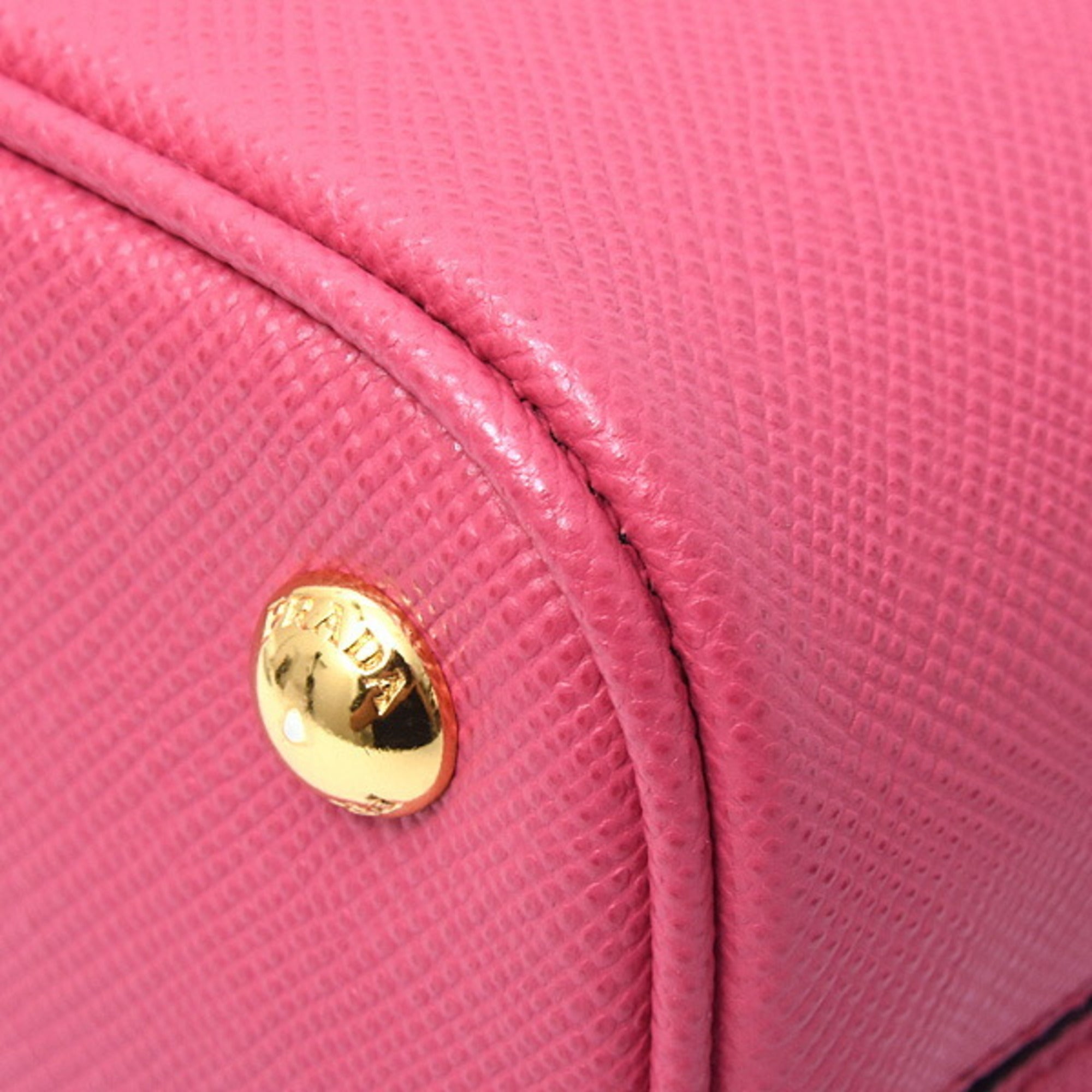 PDA Women's Saffiano Leather Pannier Hand Shoulder Bag in Pink, PRADA 1BA217