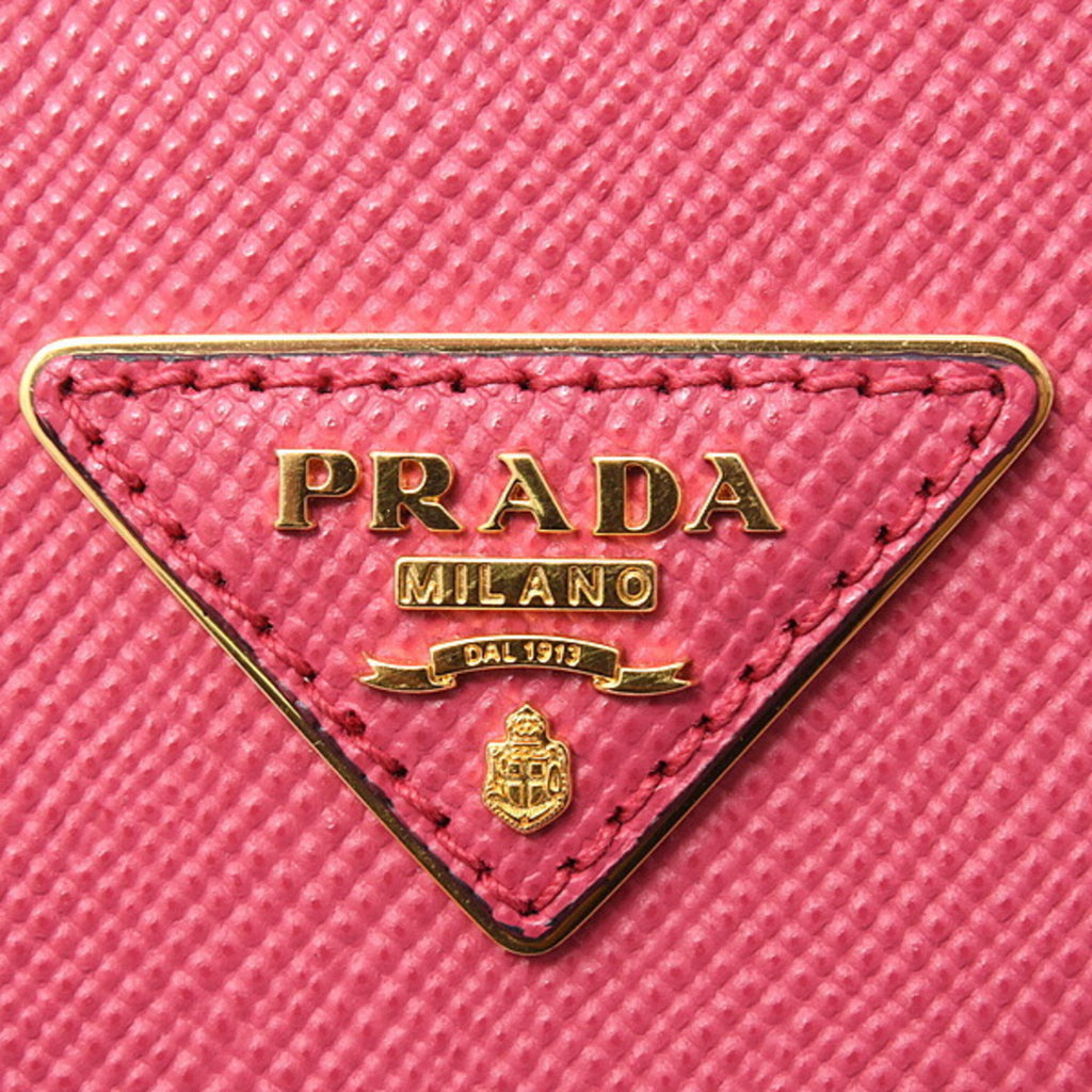 PDA Women's Saffiano Leather Pannier Hand Shoulder Bag in Pink, PRADA 1BA217