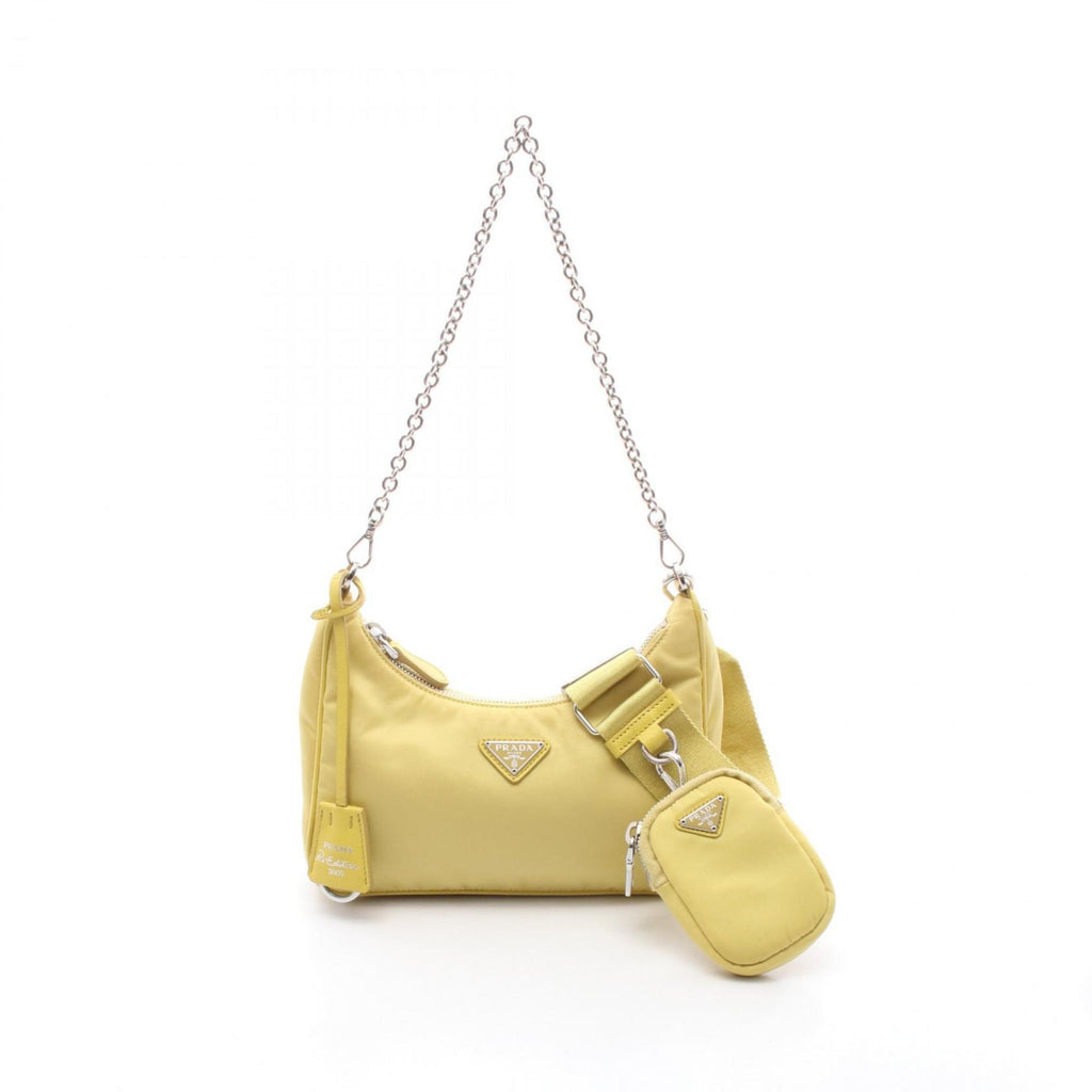 PDA Re-Edition 2005 Nylon Shoulder Bag for Women, Yellow