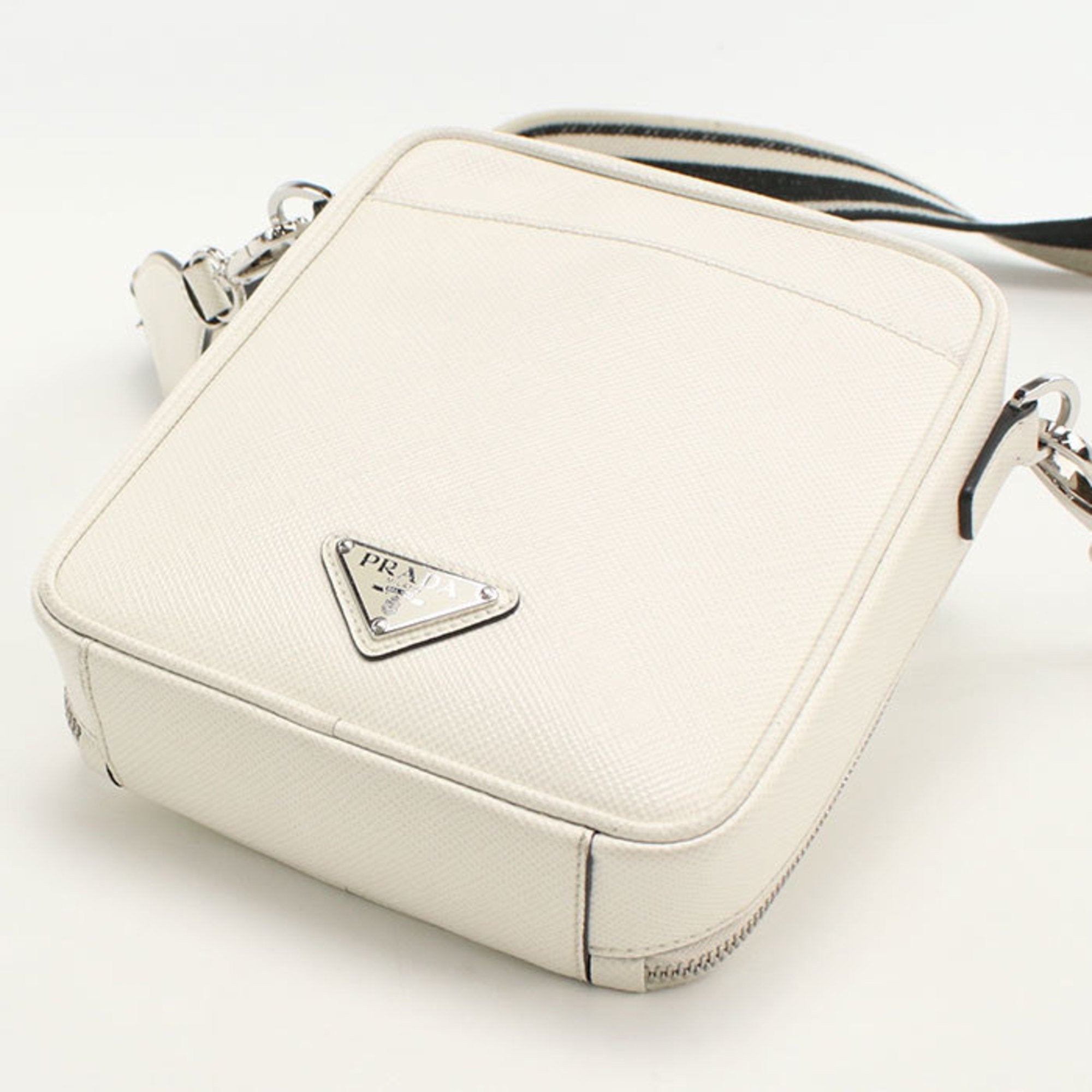 PDA Prada Saffiano Crossbody Shoulder Bag 2VH154 Men's White