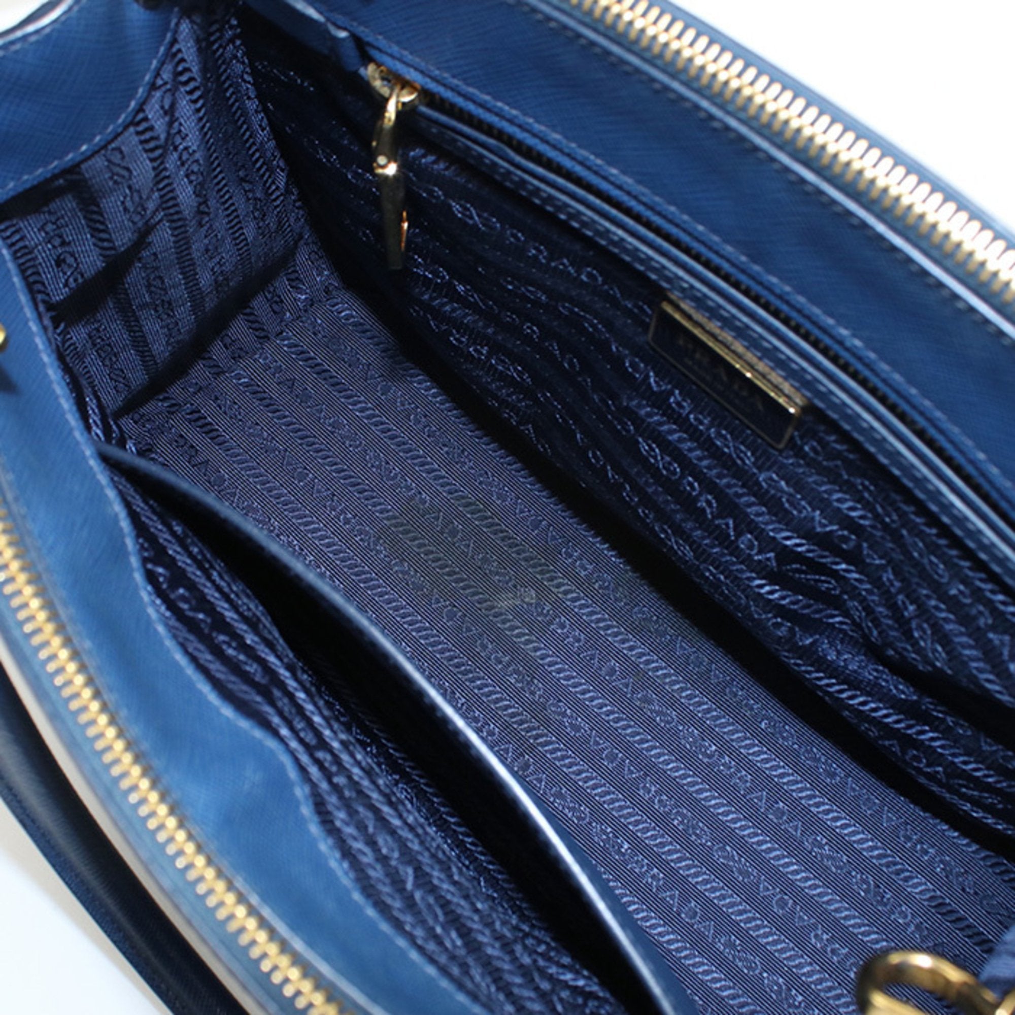 PDA Prada Tote Bag 1BA863 NZV F0016 2WAY Galleria Women's Blue