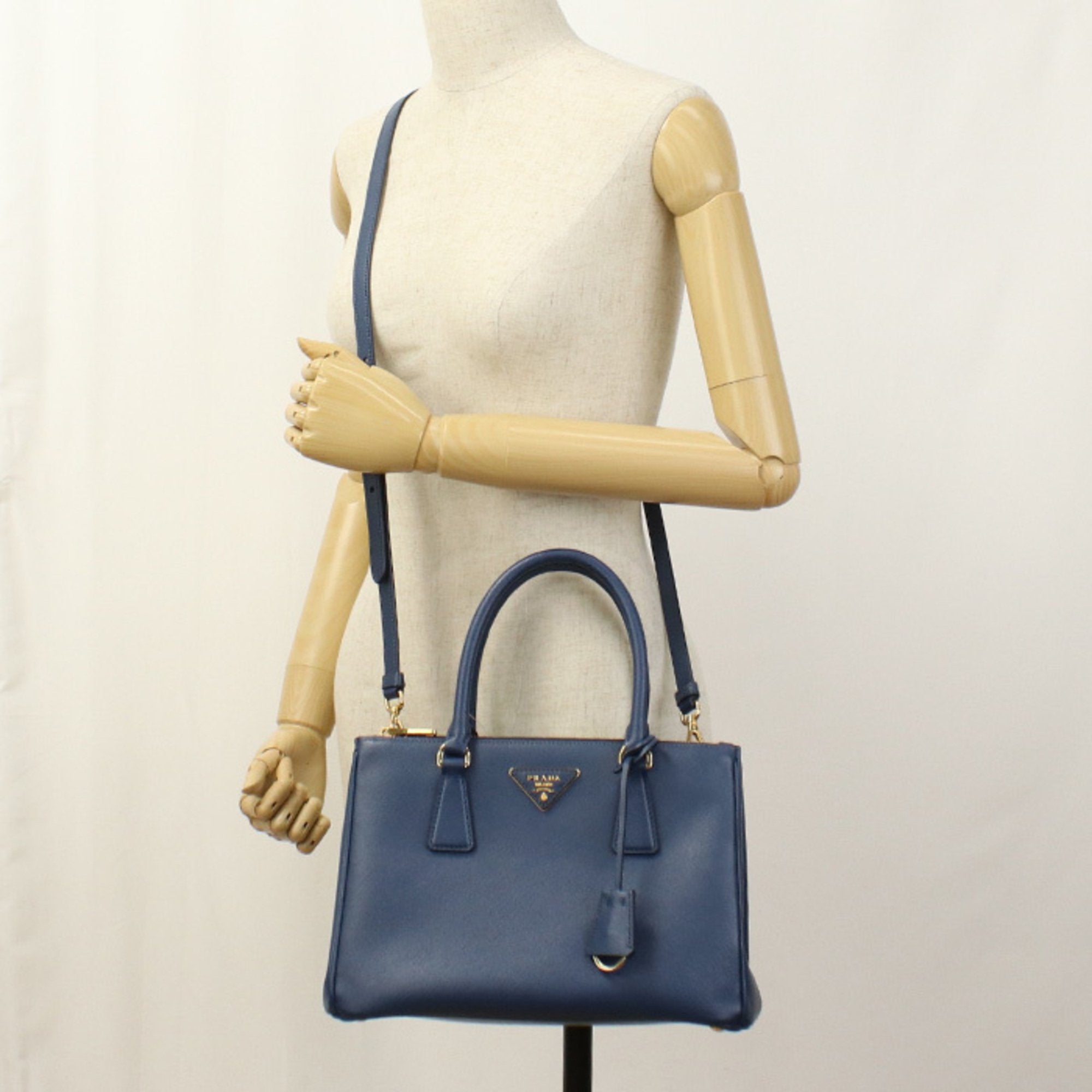 PDA Prada Tote Bag 1BA863 NZV F0016 2WAY Galleria Women's Blue