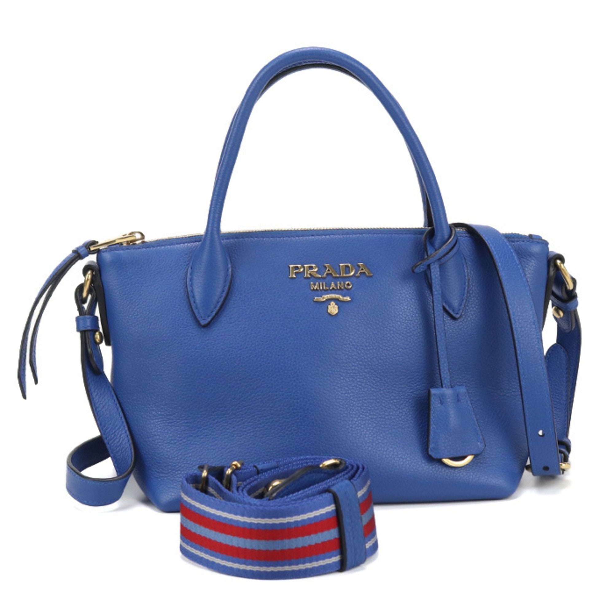 PDA Prada Handbag PR96109 1BA111 2WAY Women's Blue
