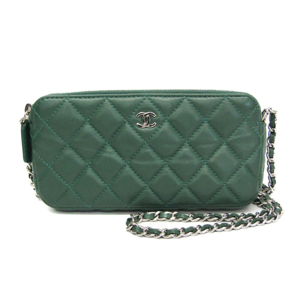 CHL Matelasse Chain Shoulder Bag Women's Leather Shoulder Bag Green
