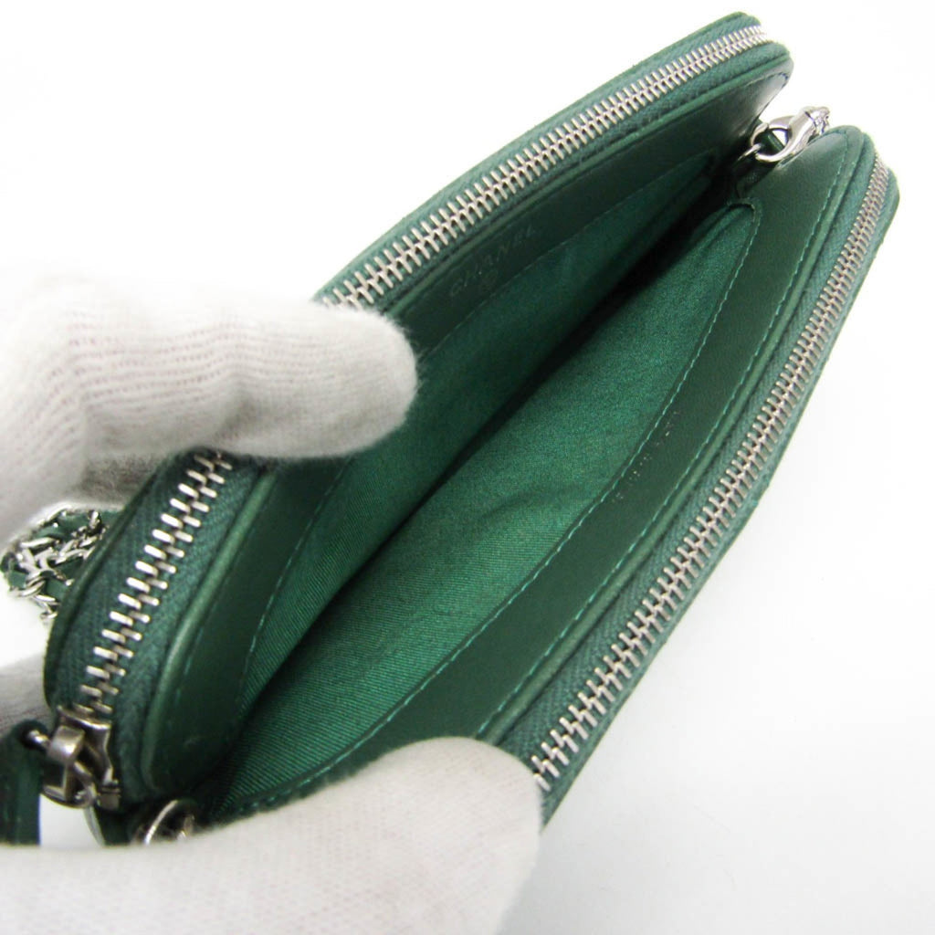 CHL Matelasse Chain Shoulder Bag Women's Leather Shoulder Bag Green