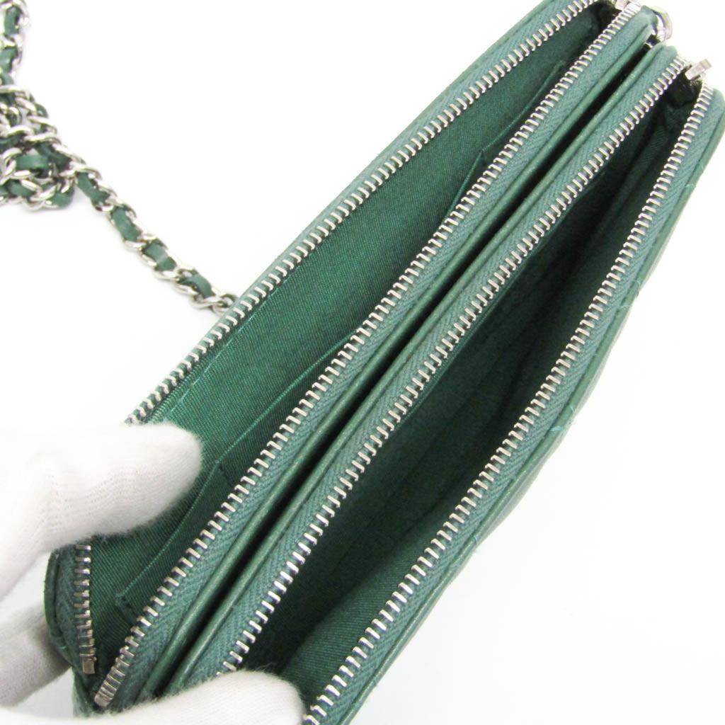 CHL Matelasse Chain Shoulder Bag Women's Leather Shoulder Bag Green