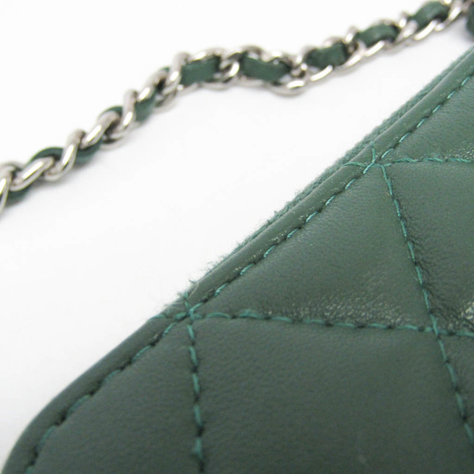 CHL Matelasse Chain Shoulder Bag Women's Leather Shoulder Bag Green