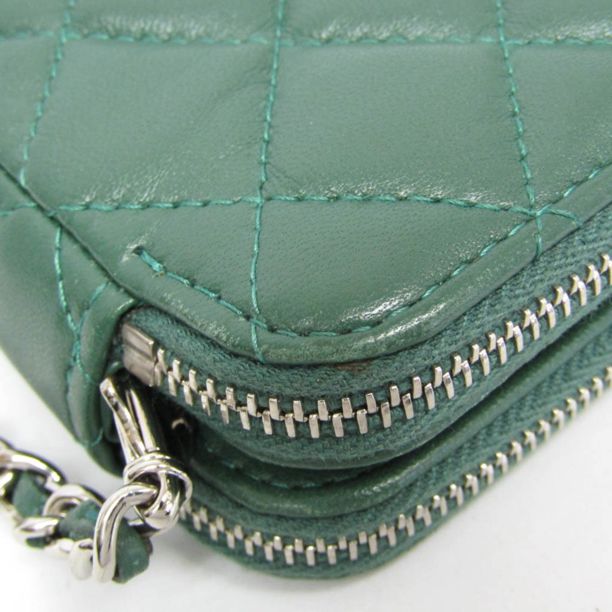 CHL Matelasse Chain Shoulder Bag Women's Leather Shoulder Bag Green