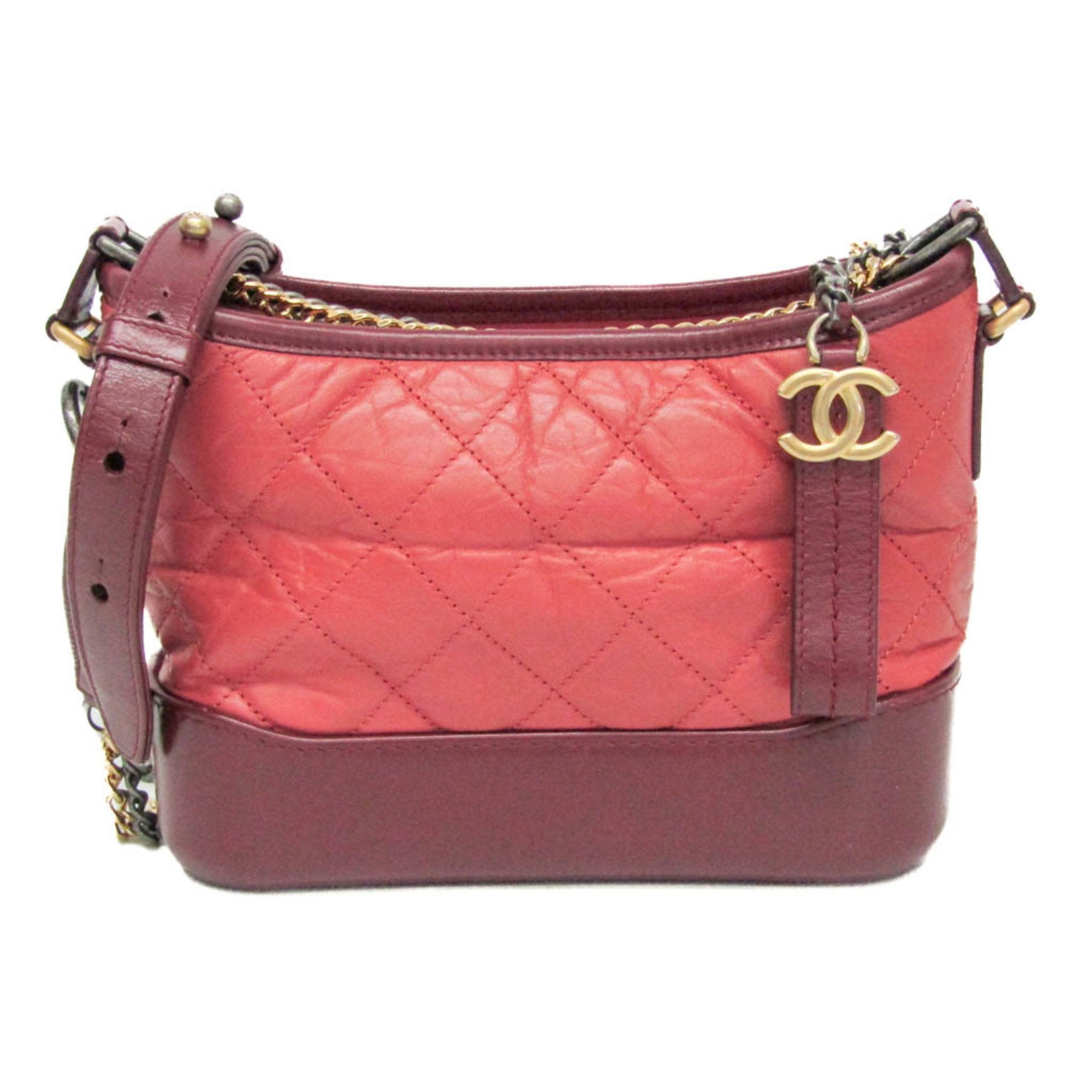 CHL Gabriel De Chanel Small Women's Leather Shoulder Bag Pink,Wine
