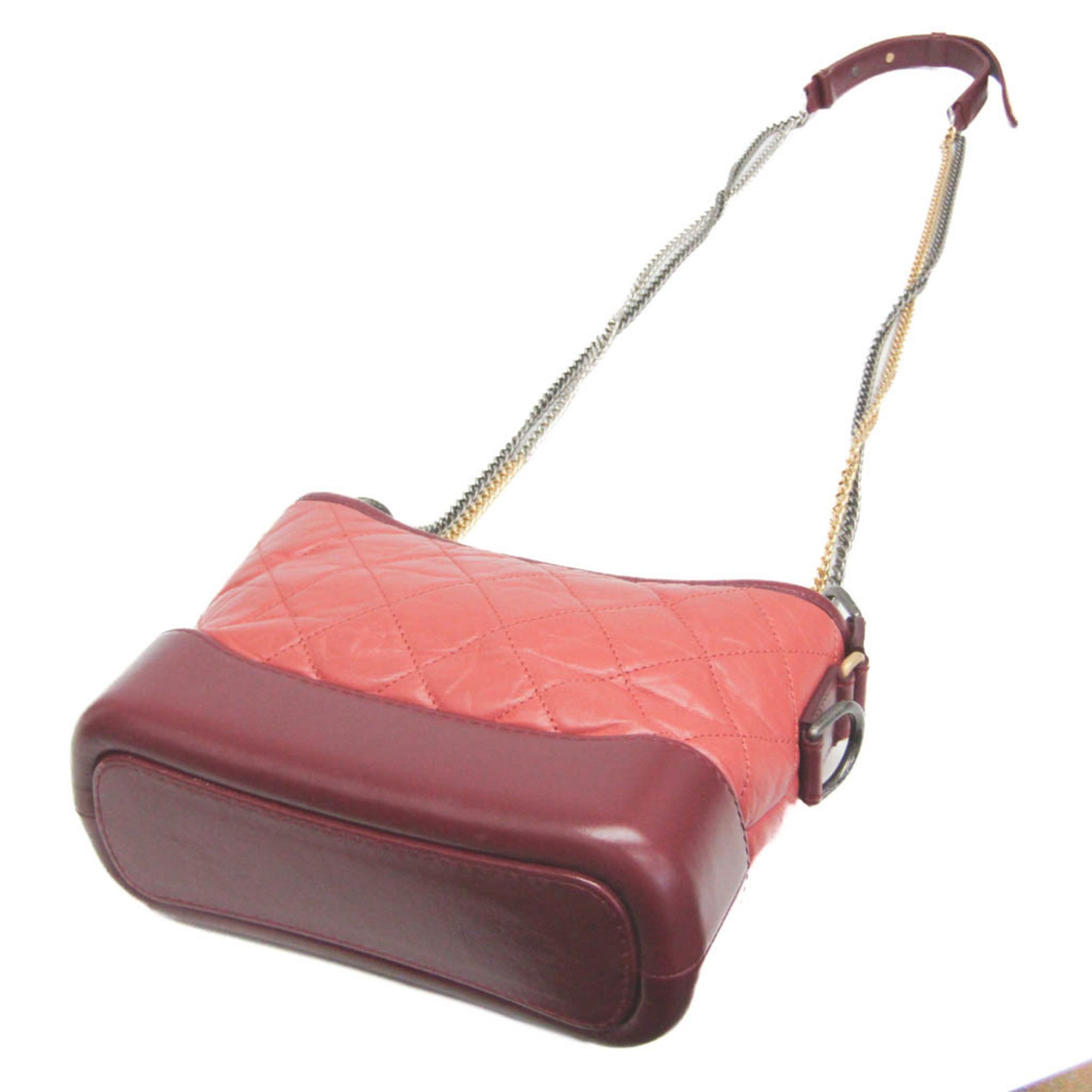 CHL Gabriel De Chanel Small Women's Leather Shoulder Bag Pink,Wine