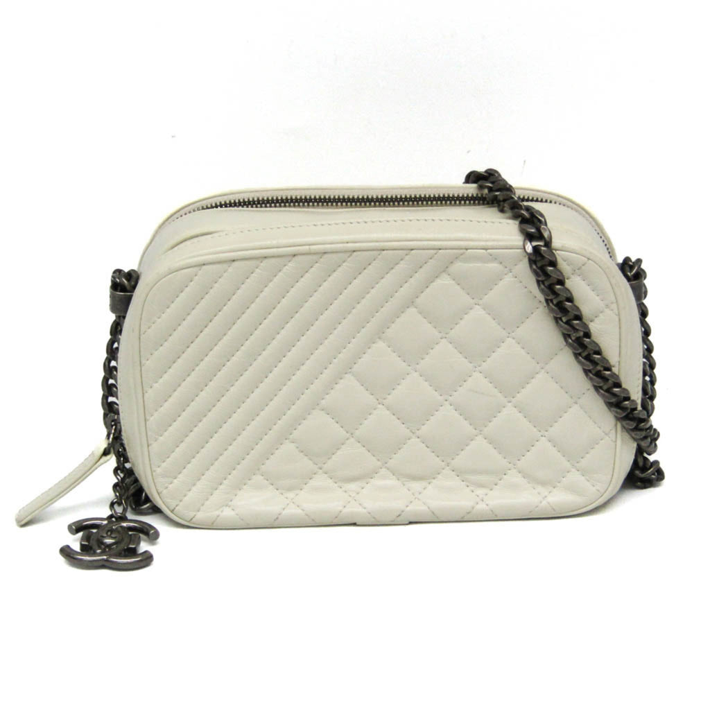 CHL Boy Chanel Camera Bag A92656 Women's Leather Shoulder Bag Cream