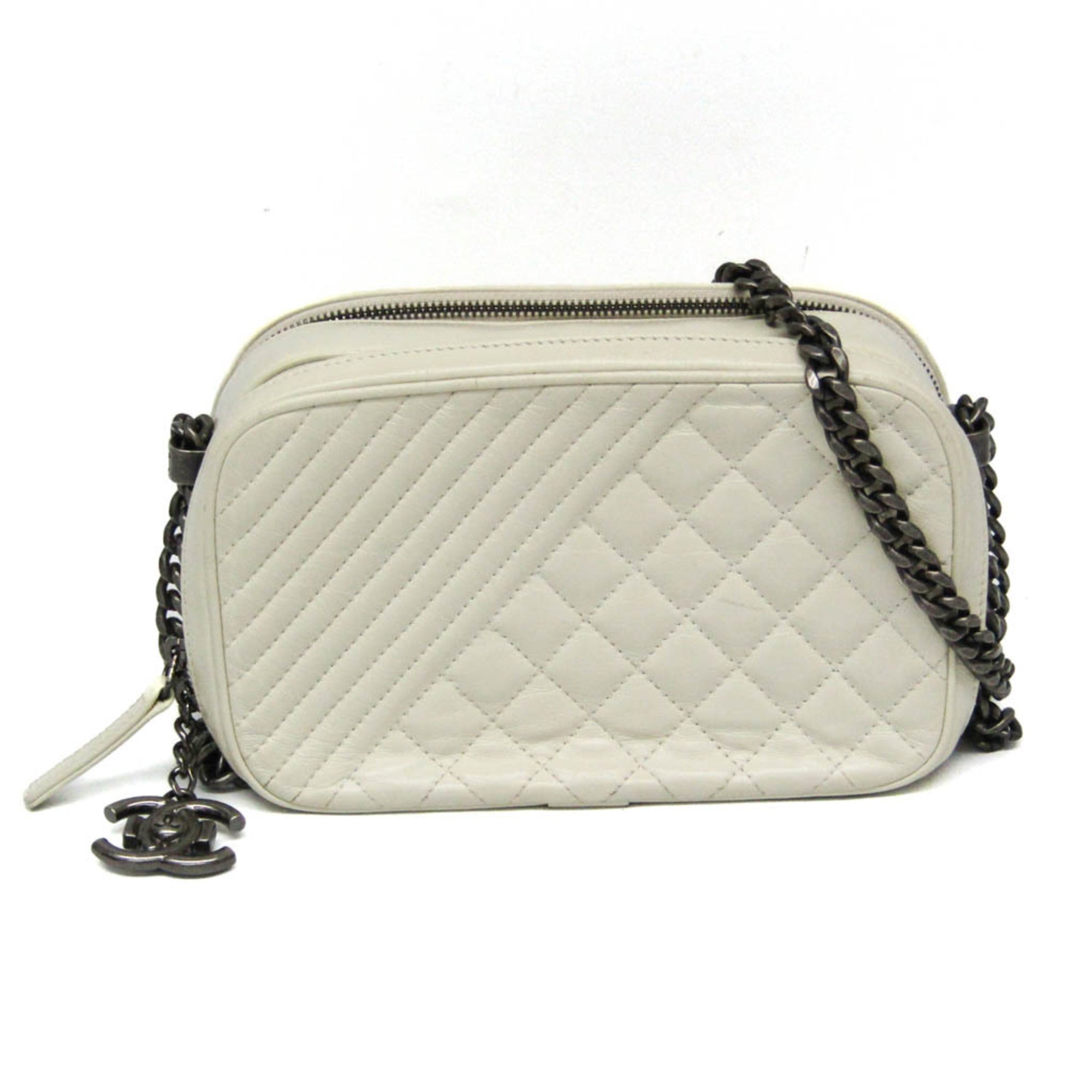 CHL Boy Chanel Camera Bag A92656 Women's Leather Shoulder Bag Cream