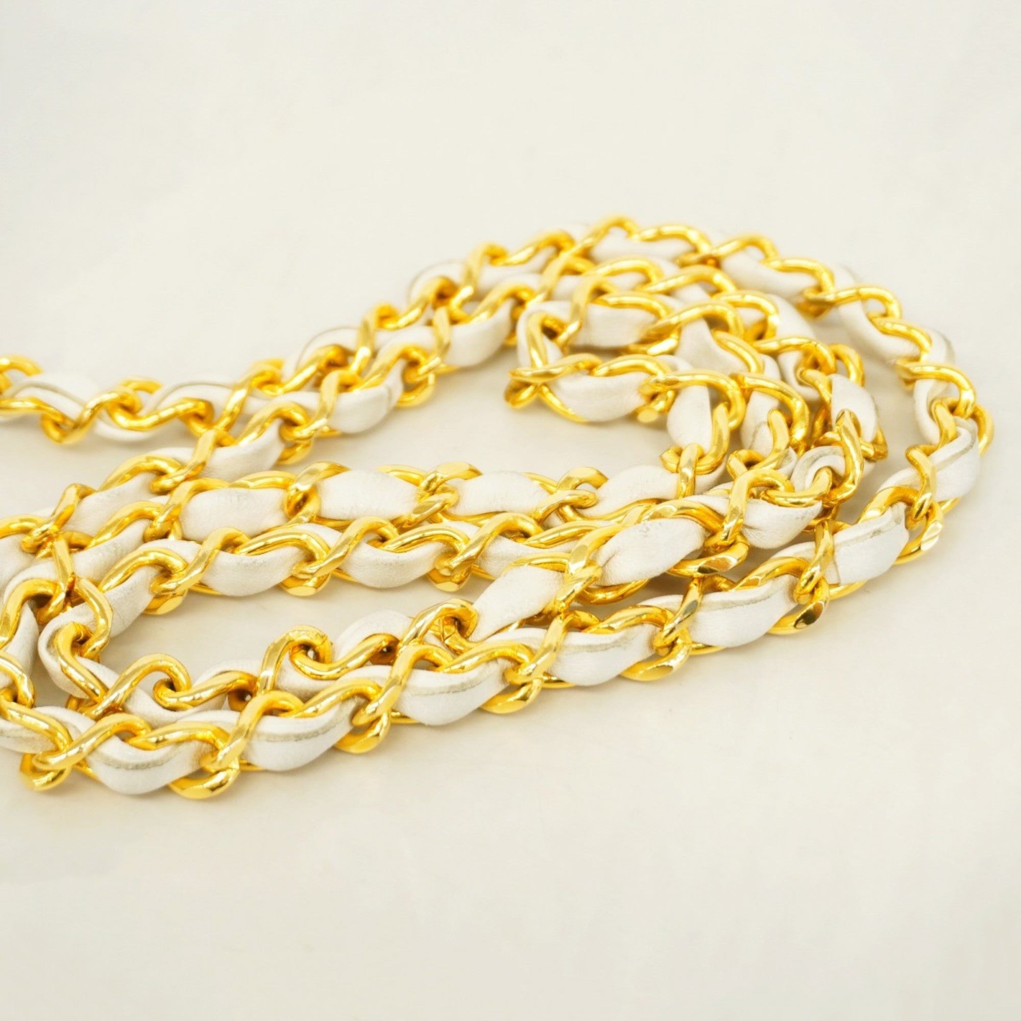 CHL Matelasse Shoulder Bag with Chain Bag, Lambskin, White, Women's