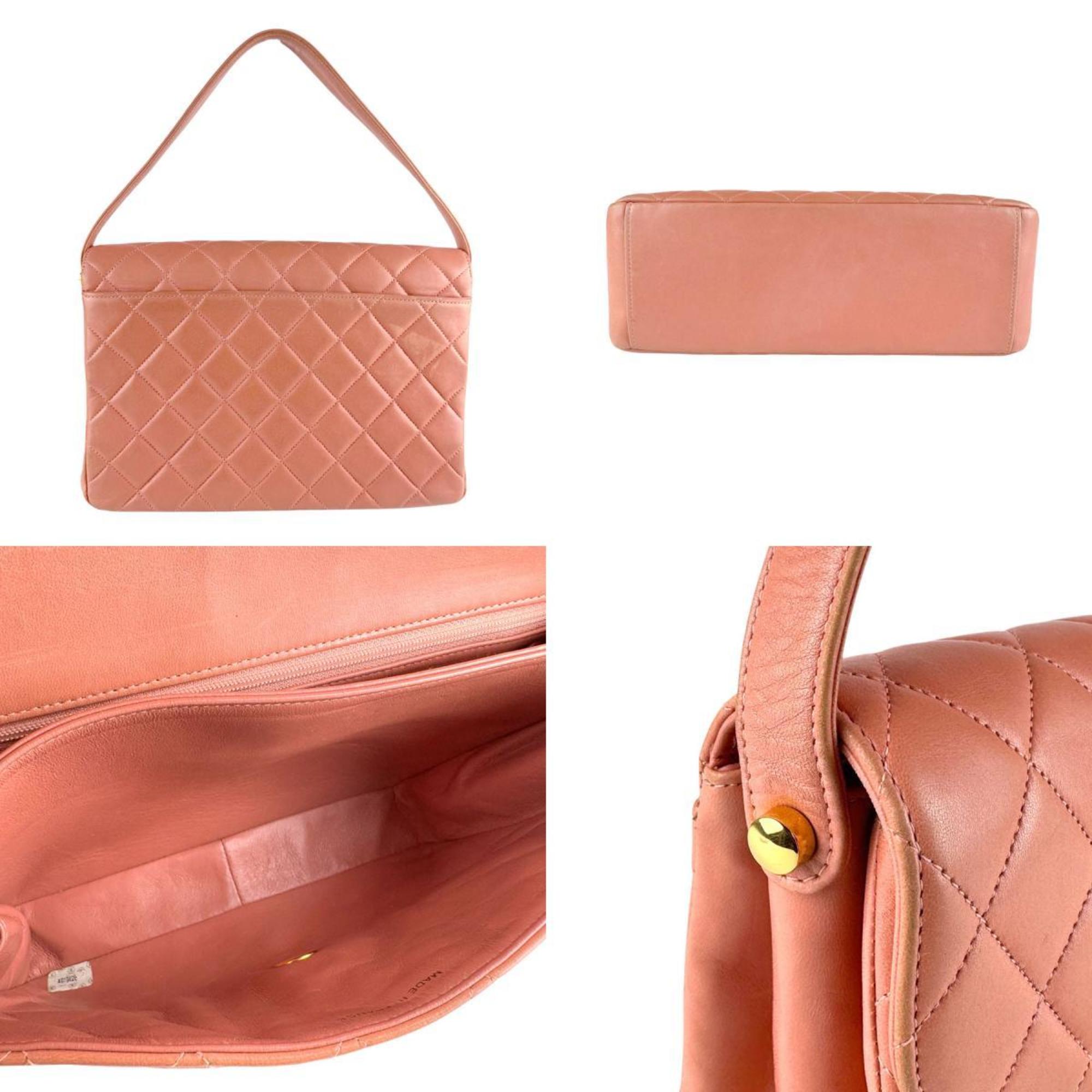 CHL Shoulder Bag Leather Coral Pink Gold Women's Z7735