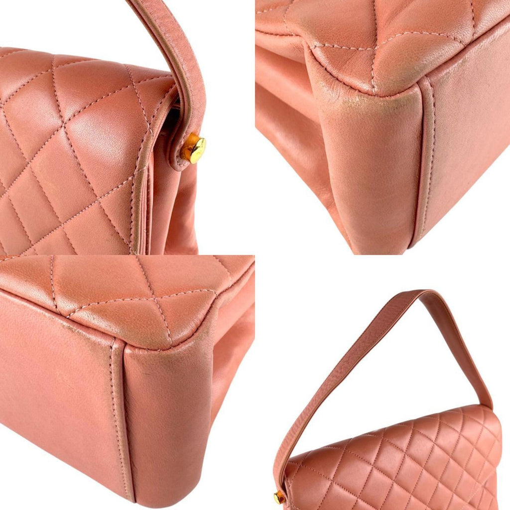 CHL Shoulder Bag Leather Coral Pink Gold Women's Z7735